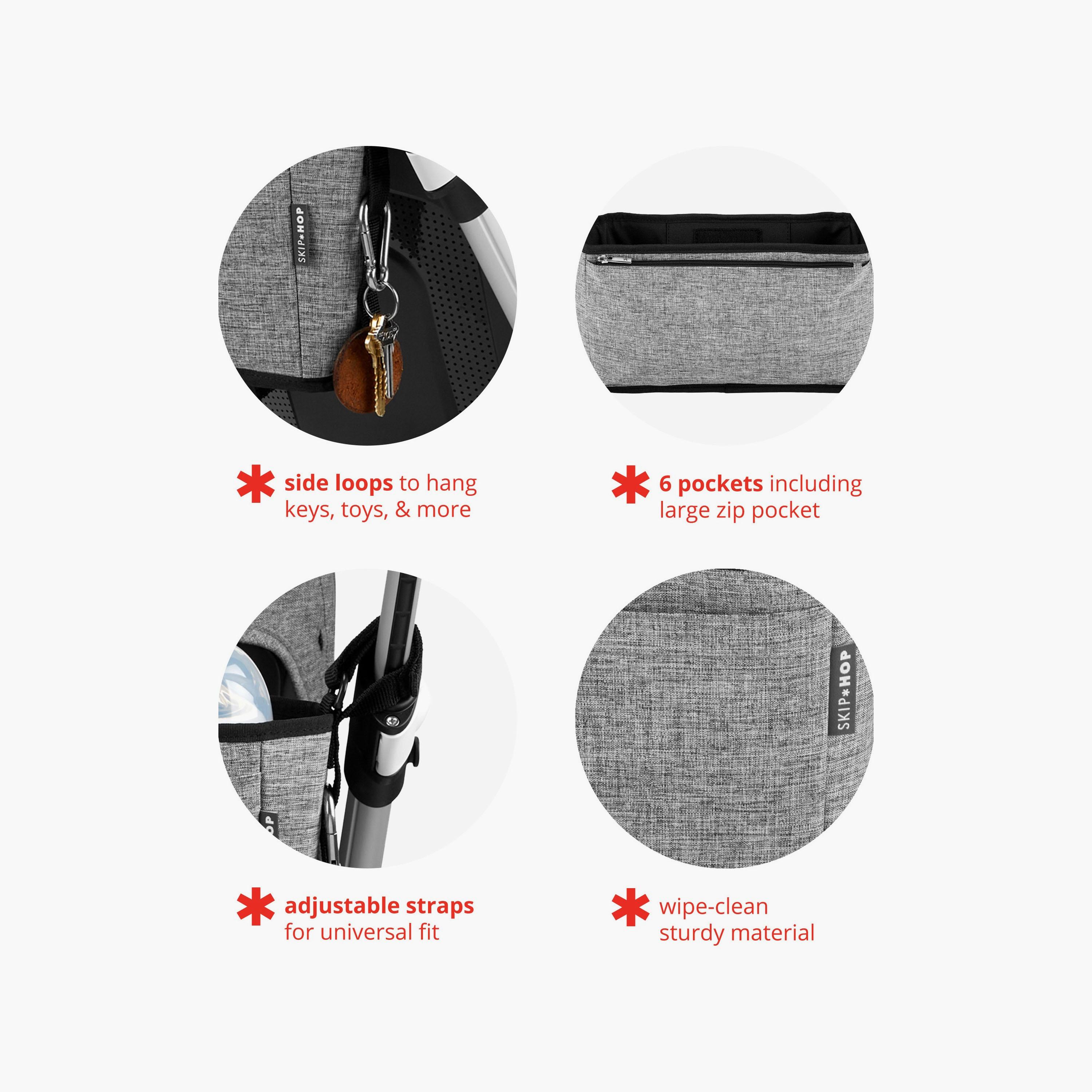 Skip Hop Ultra Stroller Organizer - Grey - Melange-baby-gear-strollersandprams-accessories-image-6