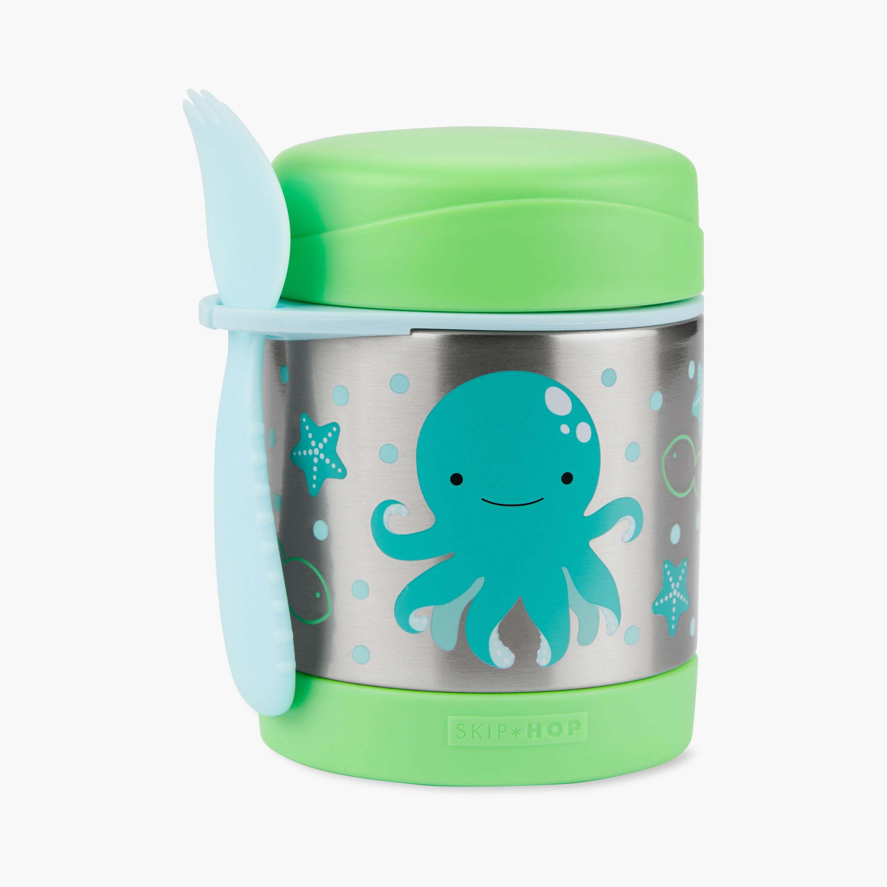 Skip Hop Zoo Food Jar with Fork - Octopus-school-lunchessentials-lunchboxes-image-1