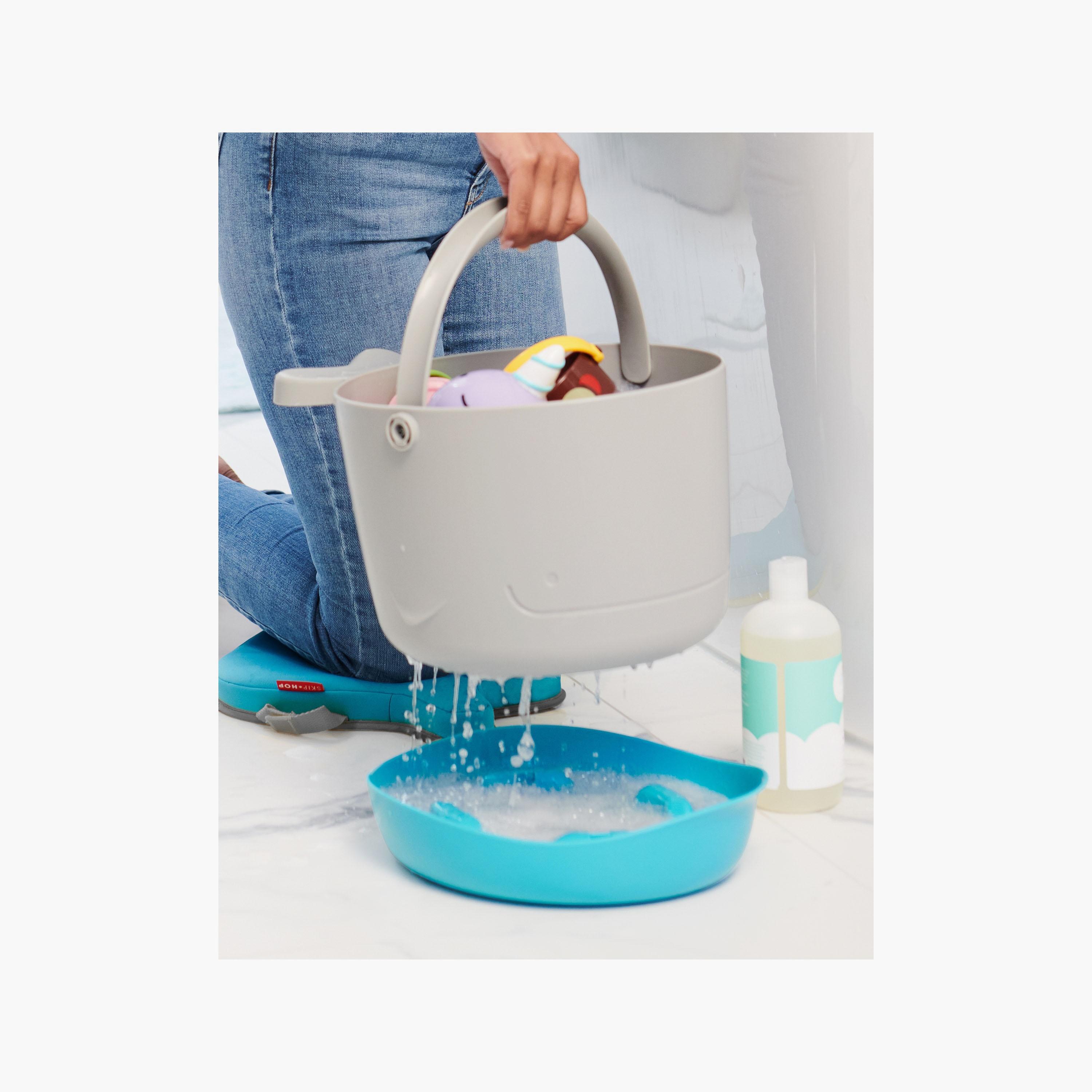 Skip Hop Moby Stowaway Bath Toy Bucket - White & Blue-toys-babyandtoddlertoys-bathtoys-image-6