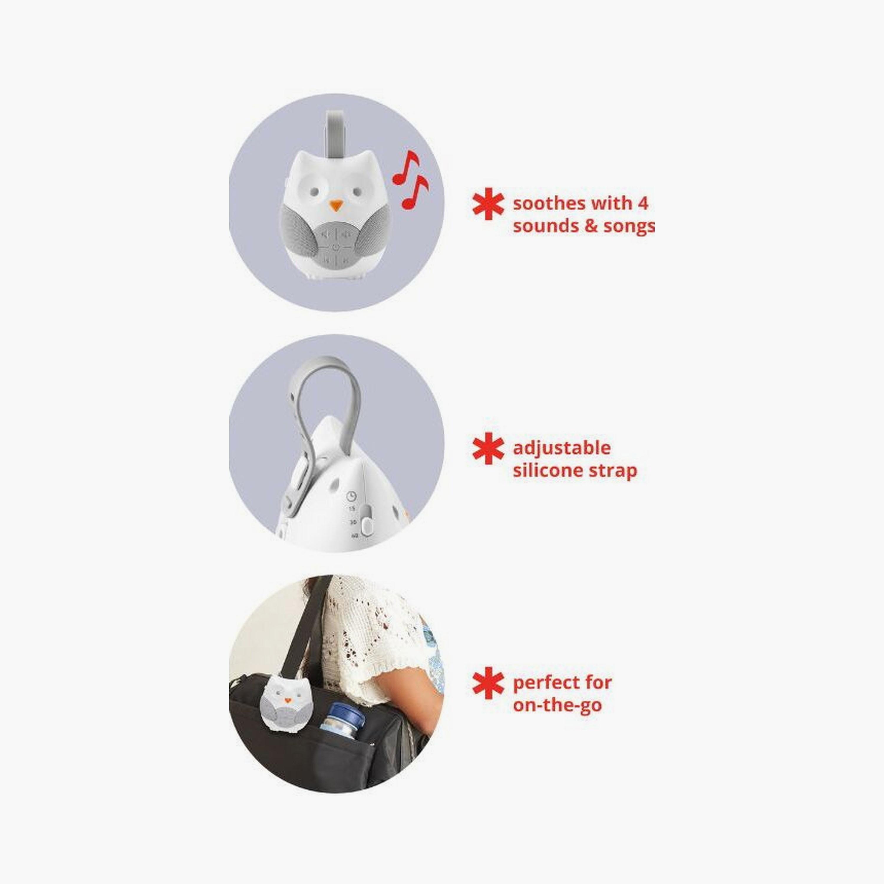لهاية أطفال محمولة  S & G، بومة، أبيض ورمادي من سكيب هوب-baby-healthandsafety-babymonitors-image-2