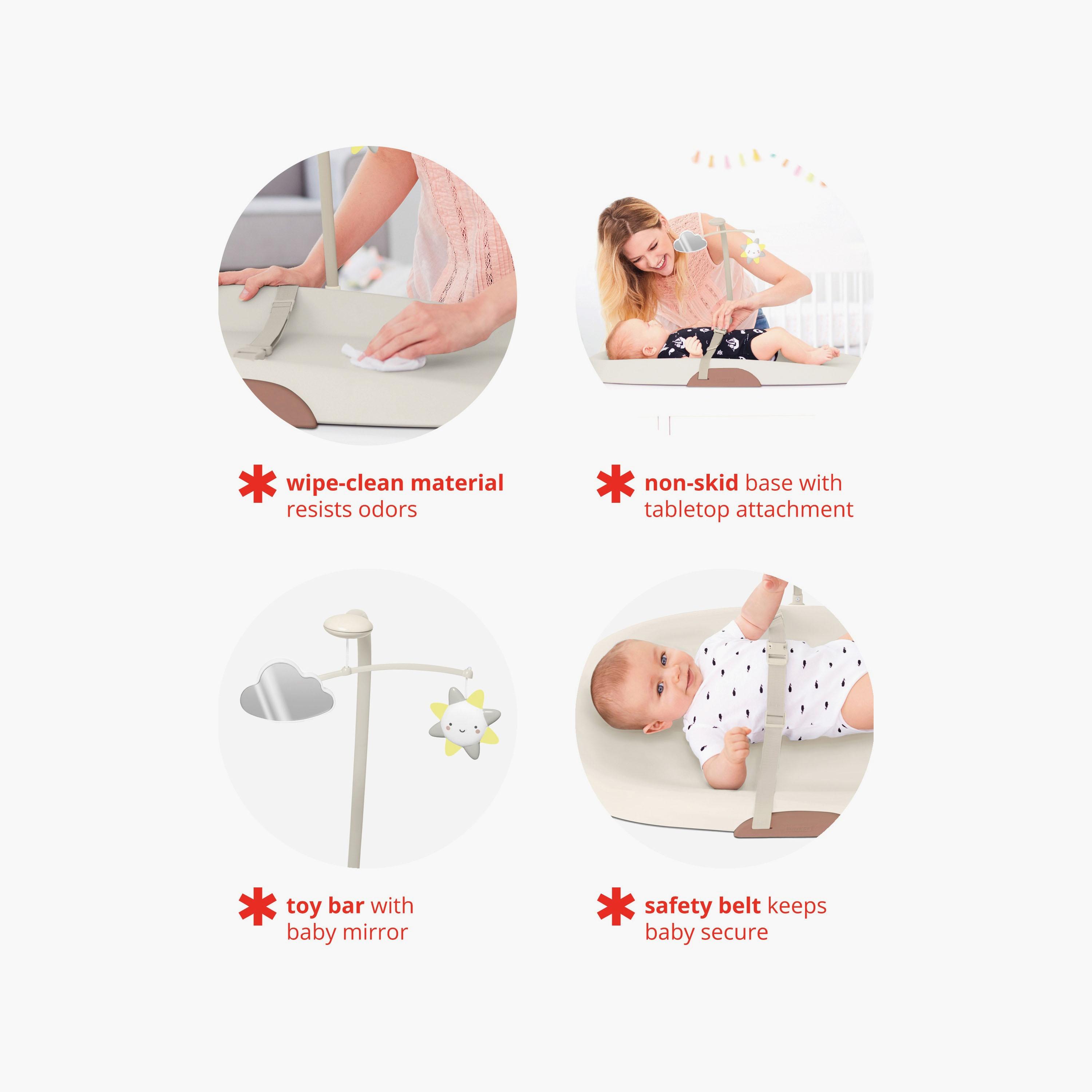 Skip Hop Nursery Style Wipe Clean Changing Pad - Oat - Beige & Brown-baby-bathandcare-changingtables-image-7