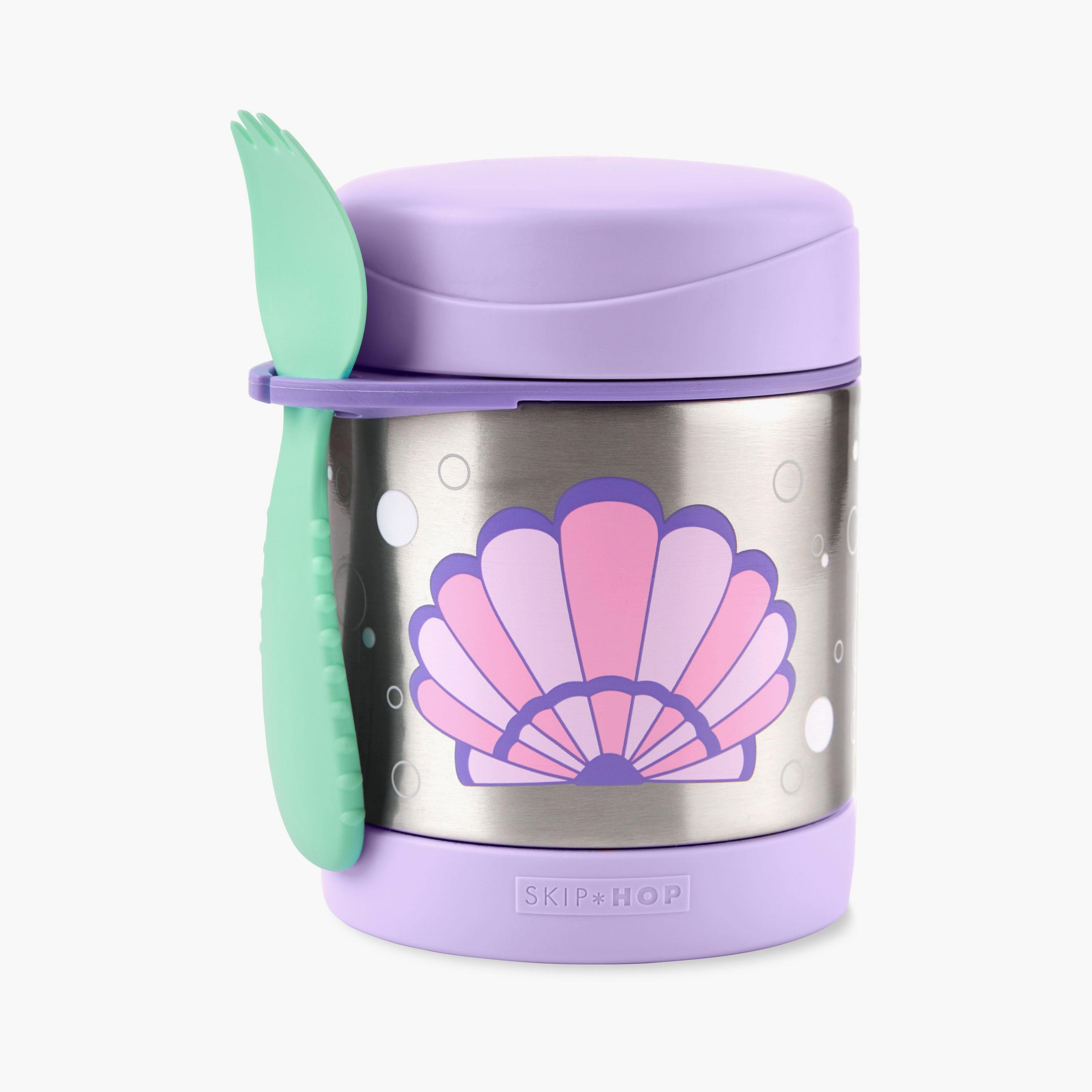Skip Hop Spark Style Food Jar with Fork - Seashell-school-lunchessentials-lunchboxes-image-1