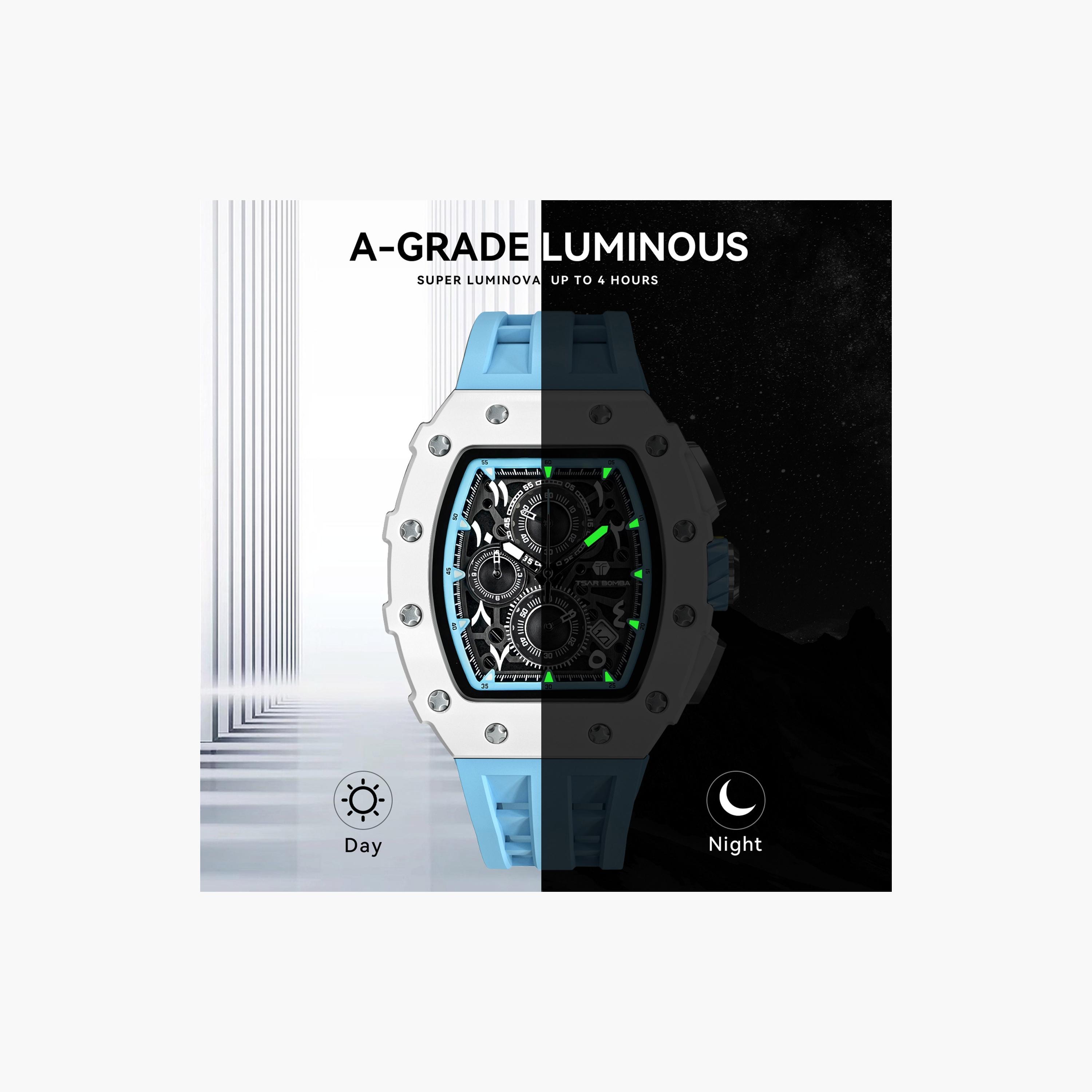 تسار بومبا - ساعة رجالية كرونوغراف من السيليكون - أزرق - 43 مم | TB8204QA-02-men-watchesandjewellery-watches-image-5