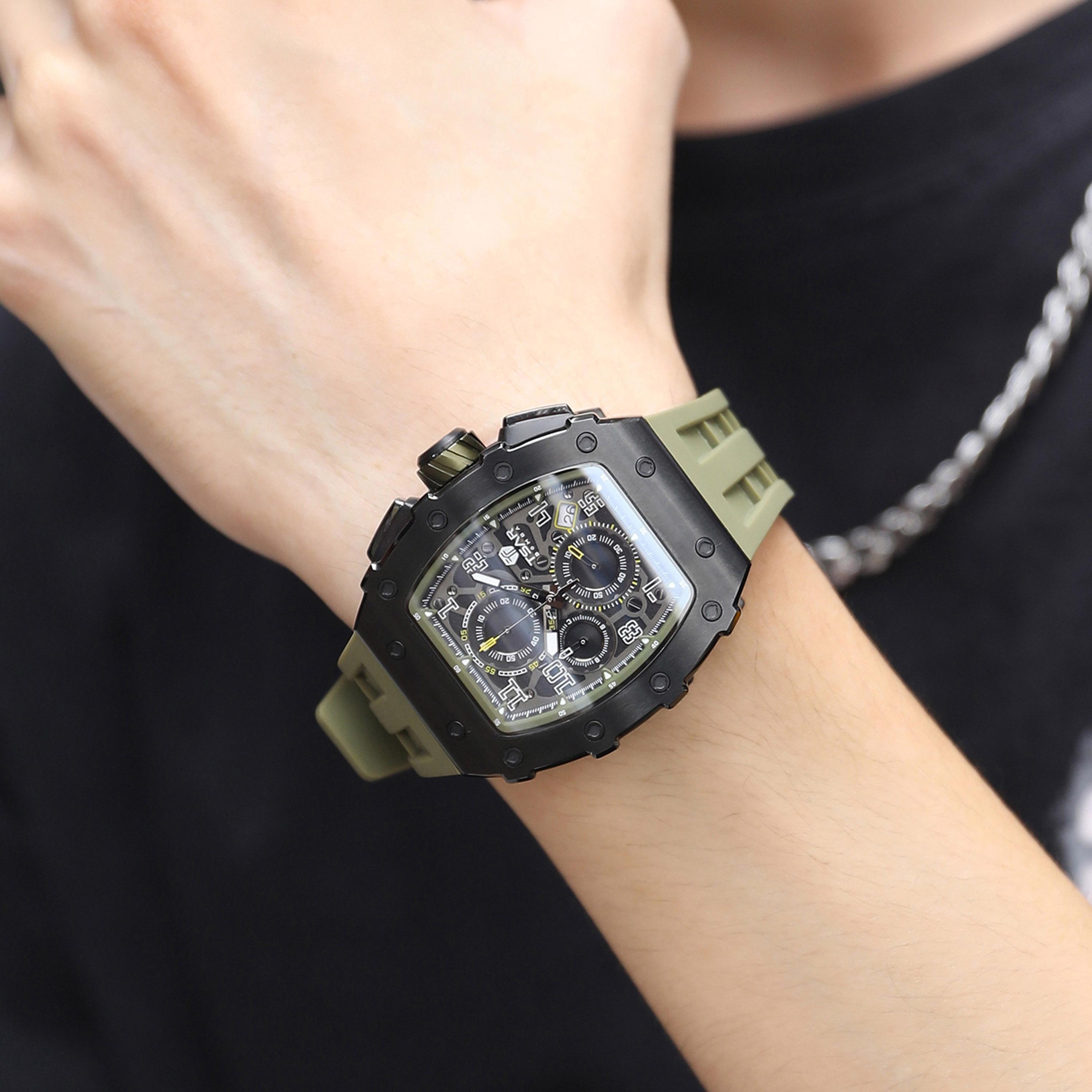Tsar Bomba Men's 43MM Green Chronograph Silicone Strap Watch | TB8204Q-38-men-watchesandjewellery-watches-image-4