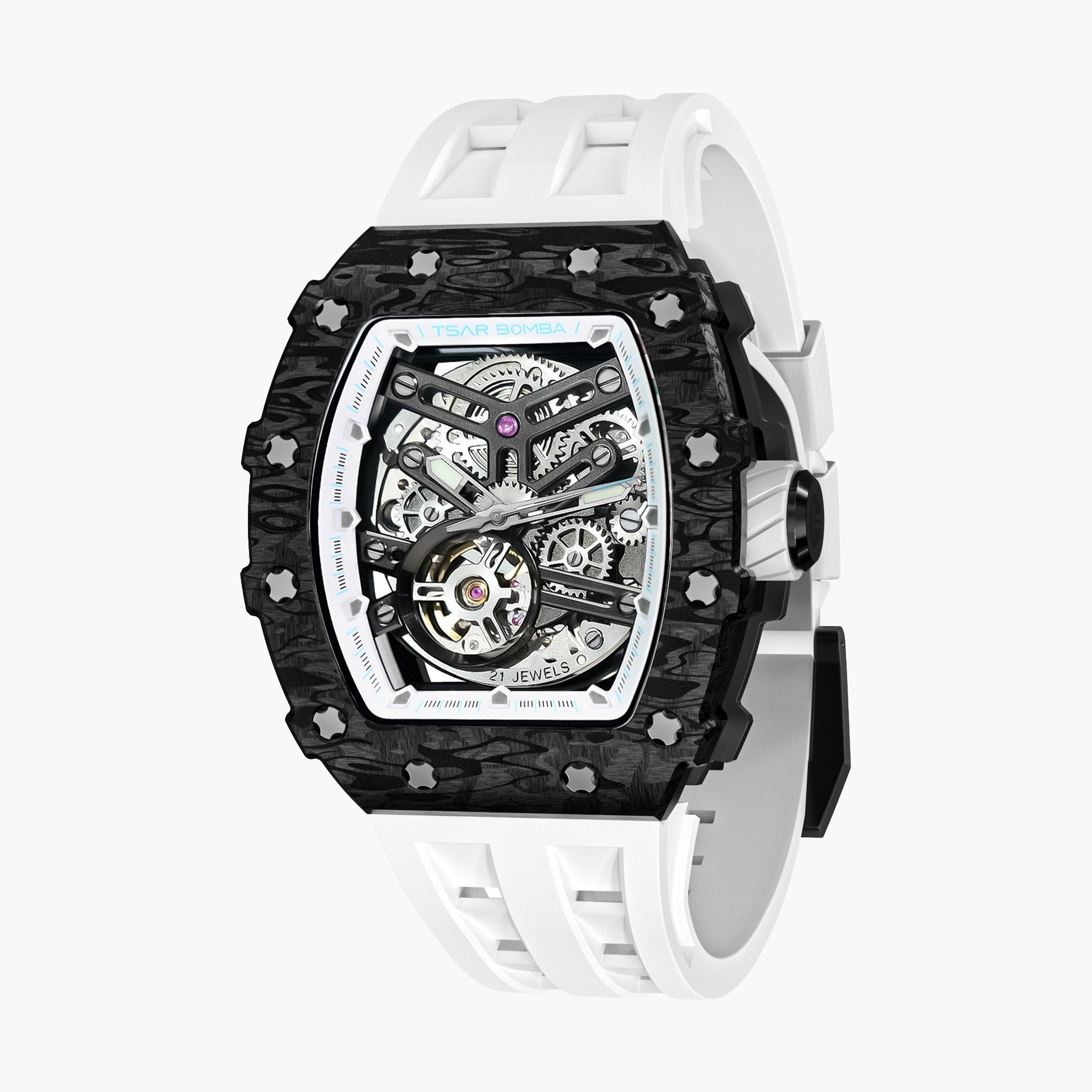 تسار بومبا - ساعة رجالية أوتوماتيكية من السيليكون - أبيض - 43 مم | TB8208CF-40-men-watchesandjewellery-watches-image-1