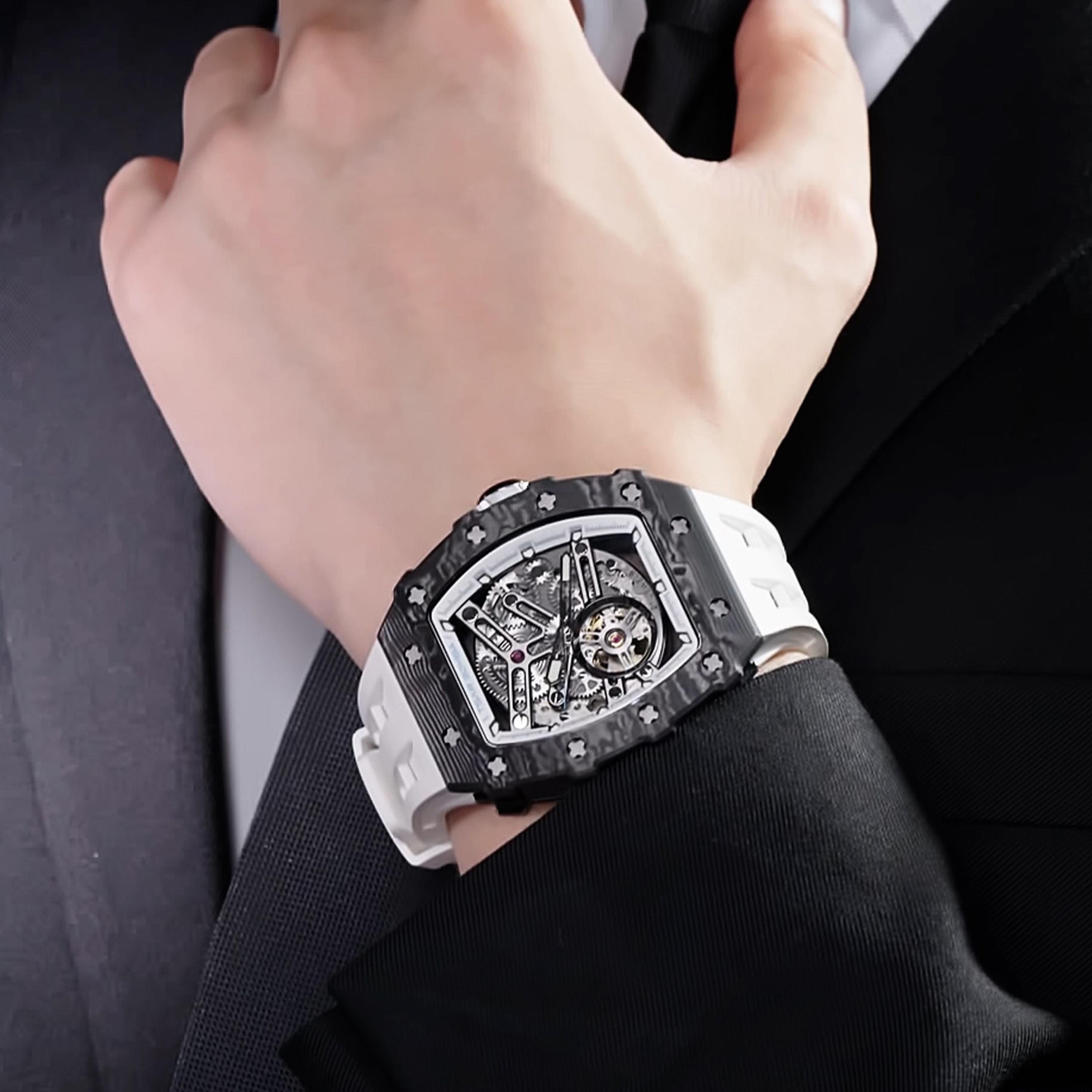 تسار بومبا - ساعة رجالية أوتوماتيكية من السيليكون - أبيض - 43 مم | TB8208CF-40-men-watchesandjewellery-watches-image-4