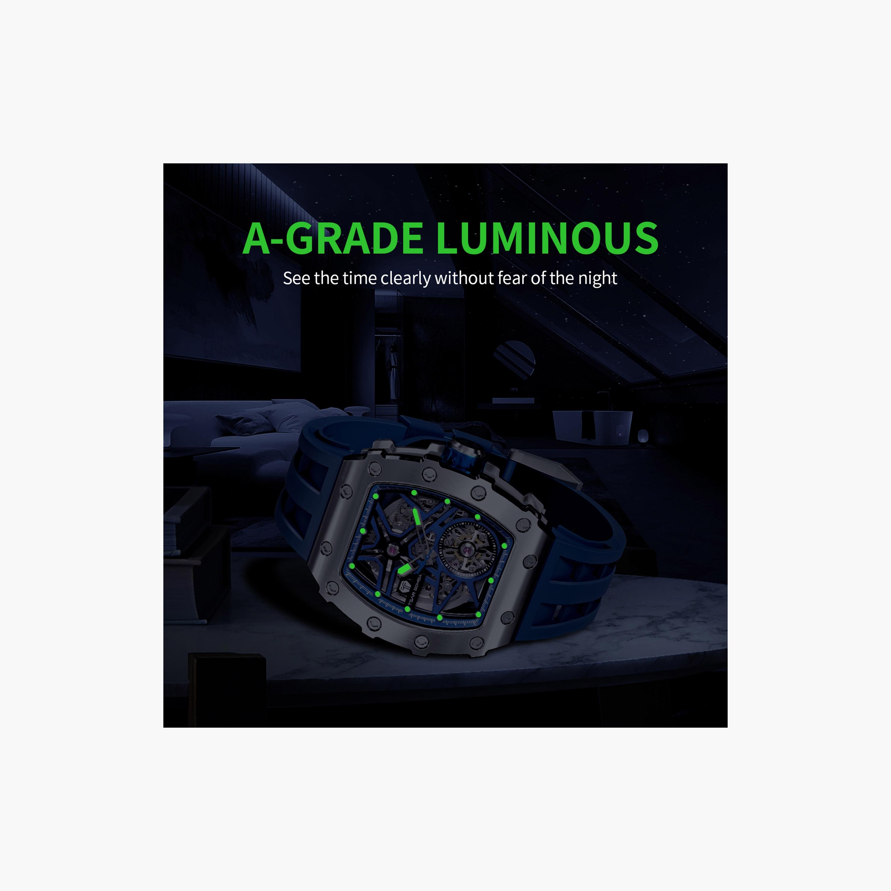 تسار بومبا - ساعة رجالية أوتوماتيكية من السيليكون - أزرق - 43 مم | TB8209A-03-men-watchesandjewellery-watches-image-5