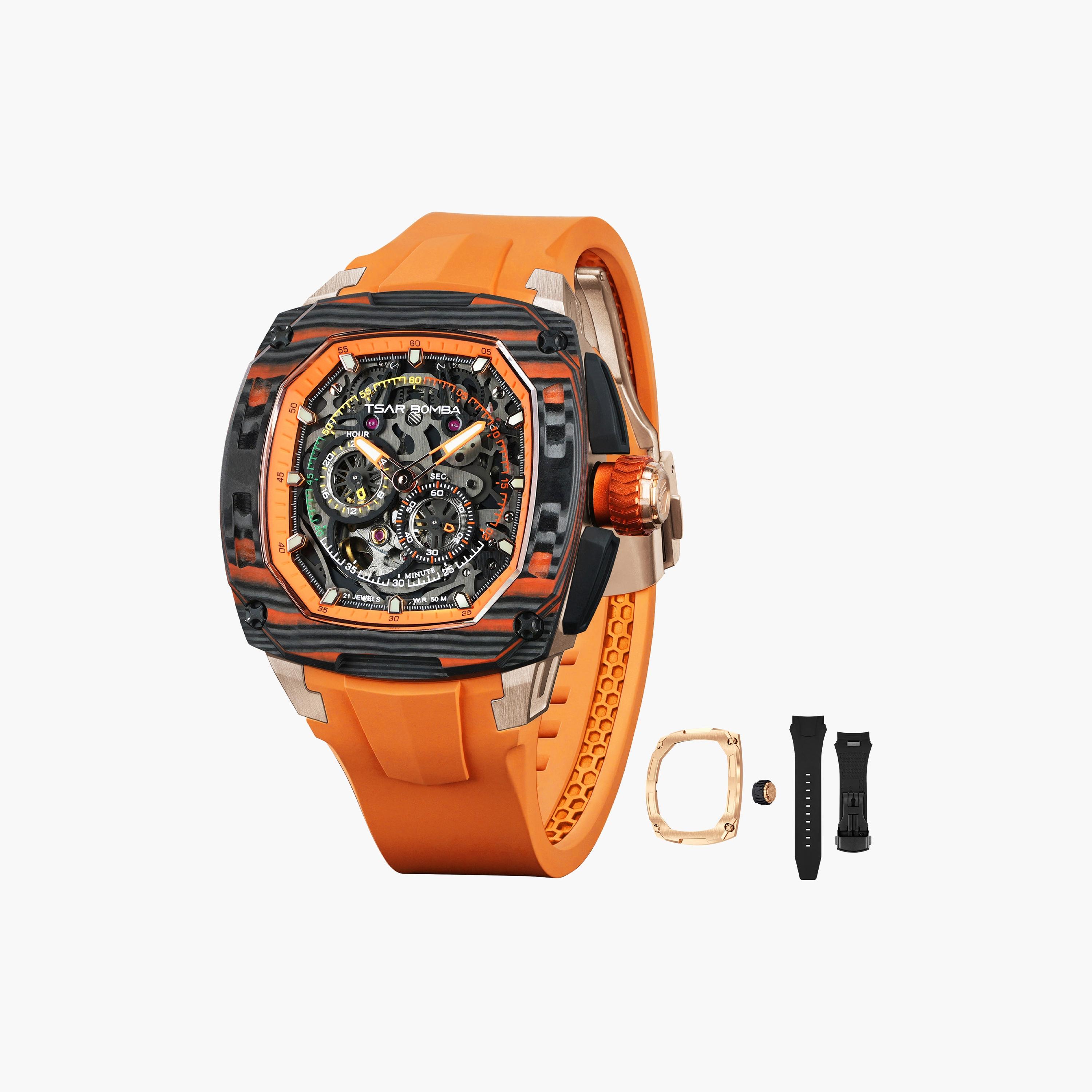 تسار بومبا - ساعة رجالية أوتوماتيكية من السيليكون - متعددة الألوان - 43 مم | TB8601-03-men-watchesandjewellery-watches-image-1
