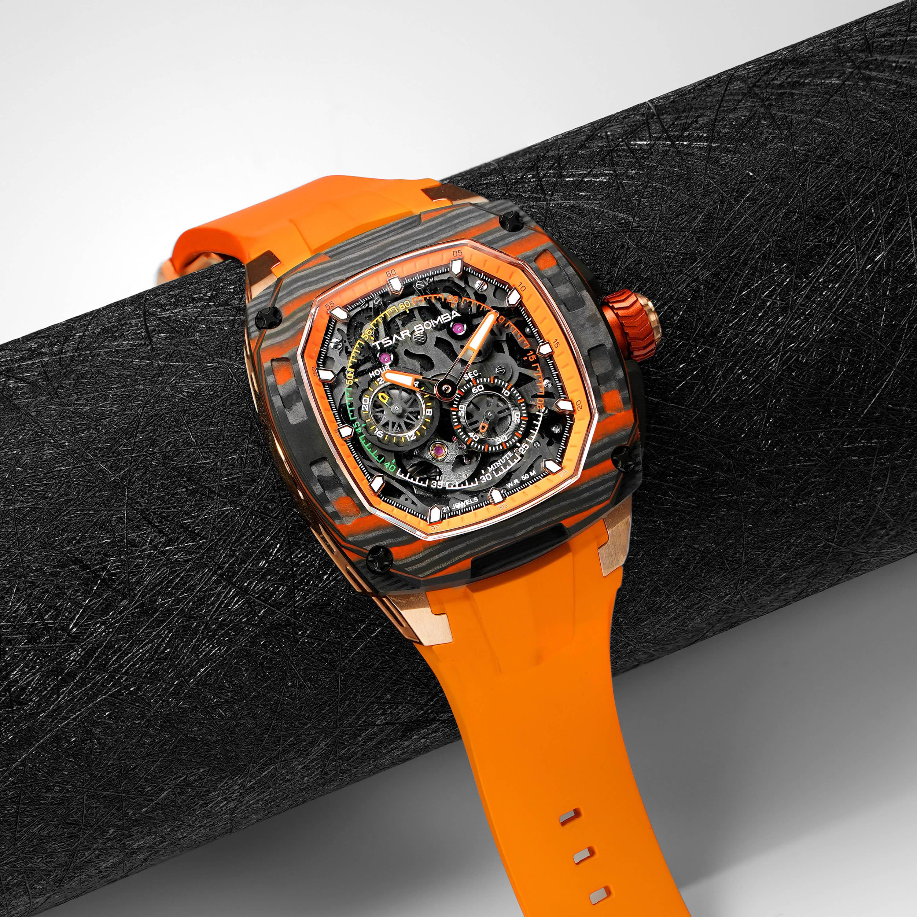 تسار بومبا - ساعة رجالية أوتوماتيكية من السيليكون - متعددة الألوان - 43 مم | TB8601-03-men-watchesandjewellery-watches-image-2