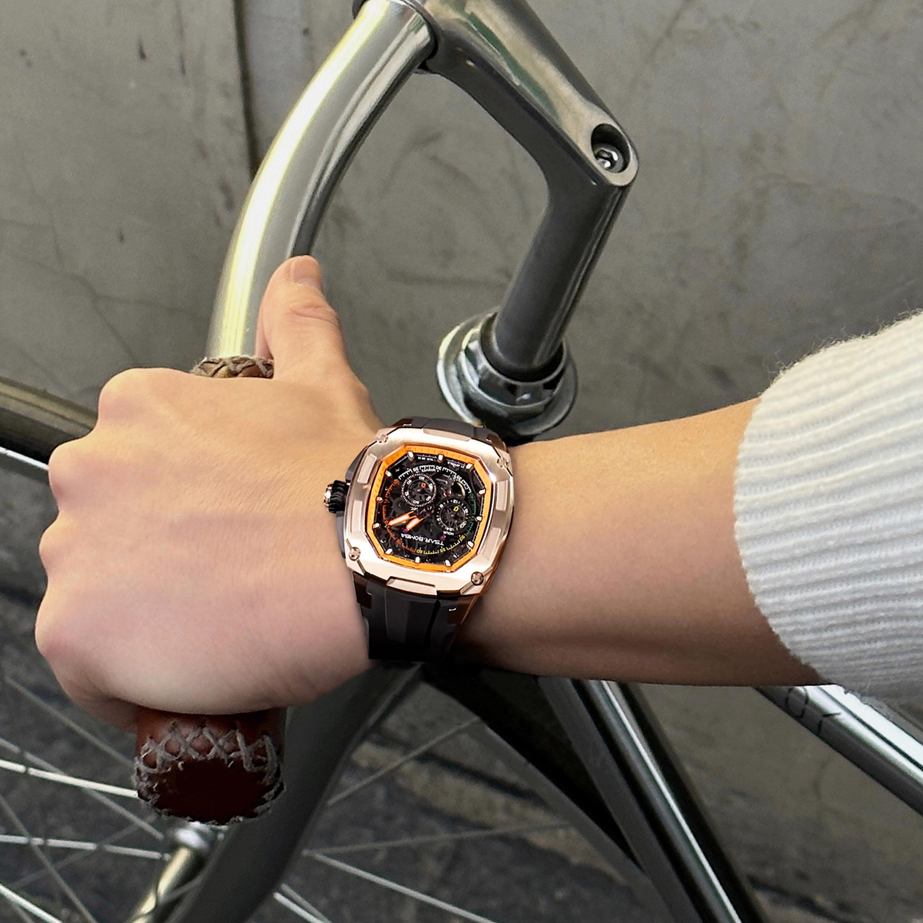تسار بومبا - ساعة رجالية أوتوماتيكية من السيليكون - متعددة الألوان - 43 مم | TB8601-03-men-watchesandjewellery-watches-image-4