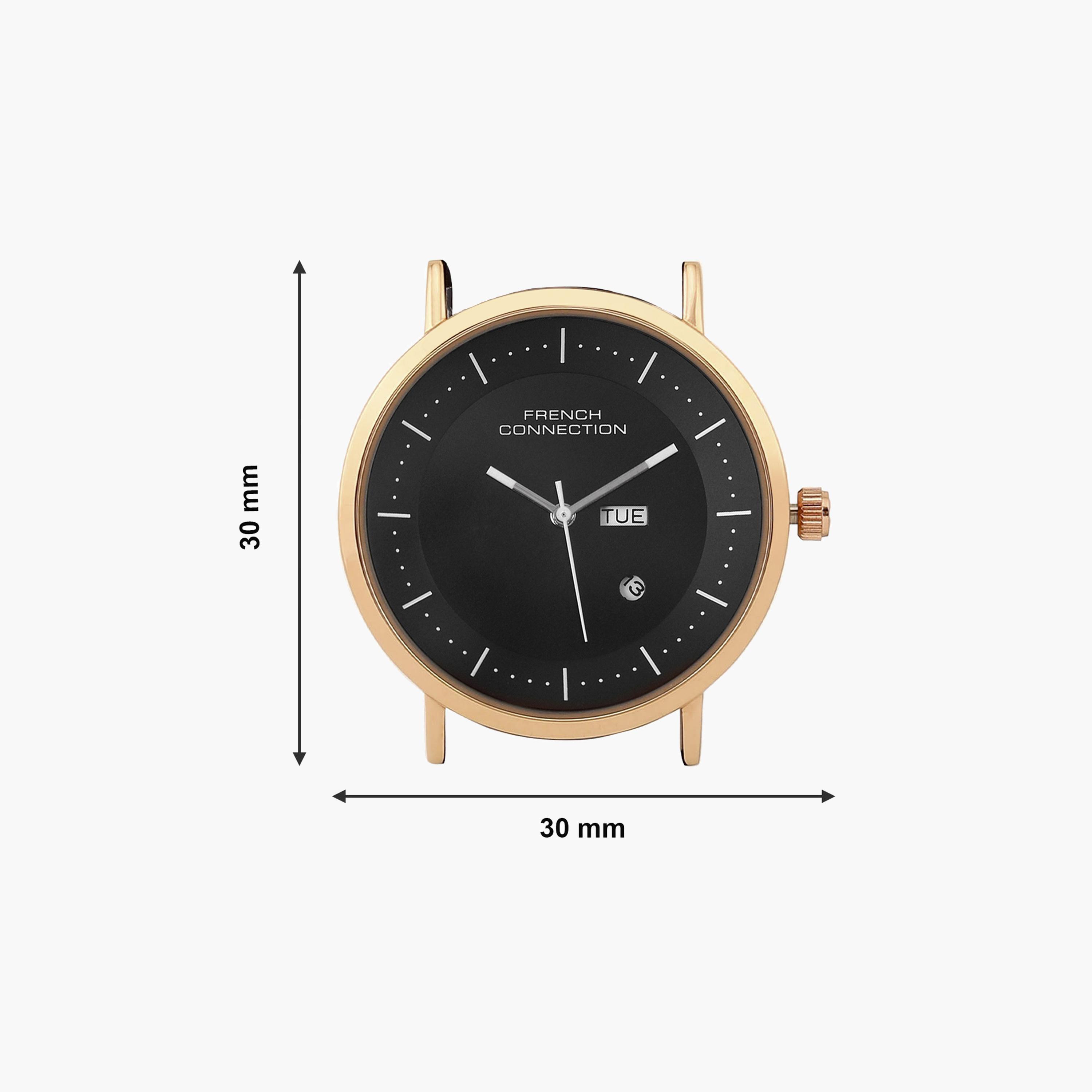 فرينش كونيكشن- ساعة رجالية تناظرية سوار جلدي لون أسود  42 مم | FCN00044C-men-watchesandjewellery-watches-image-6
