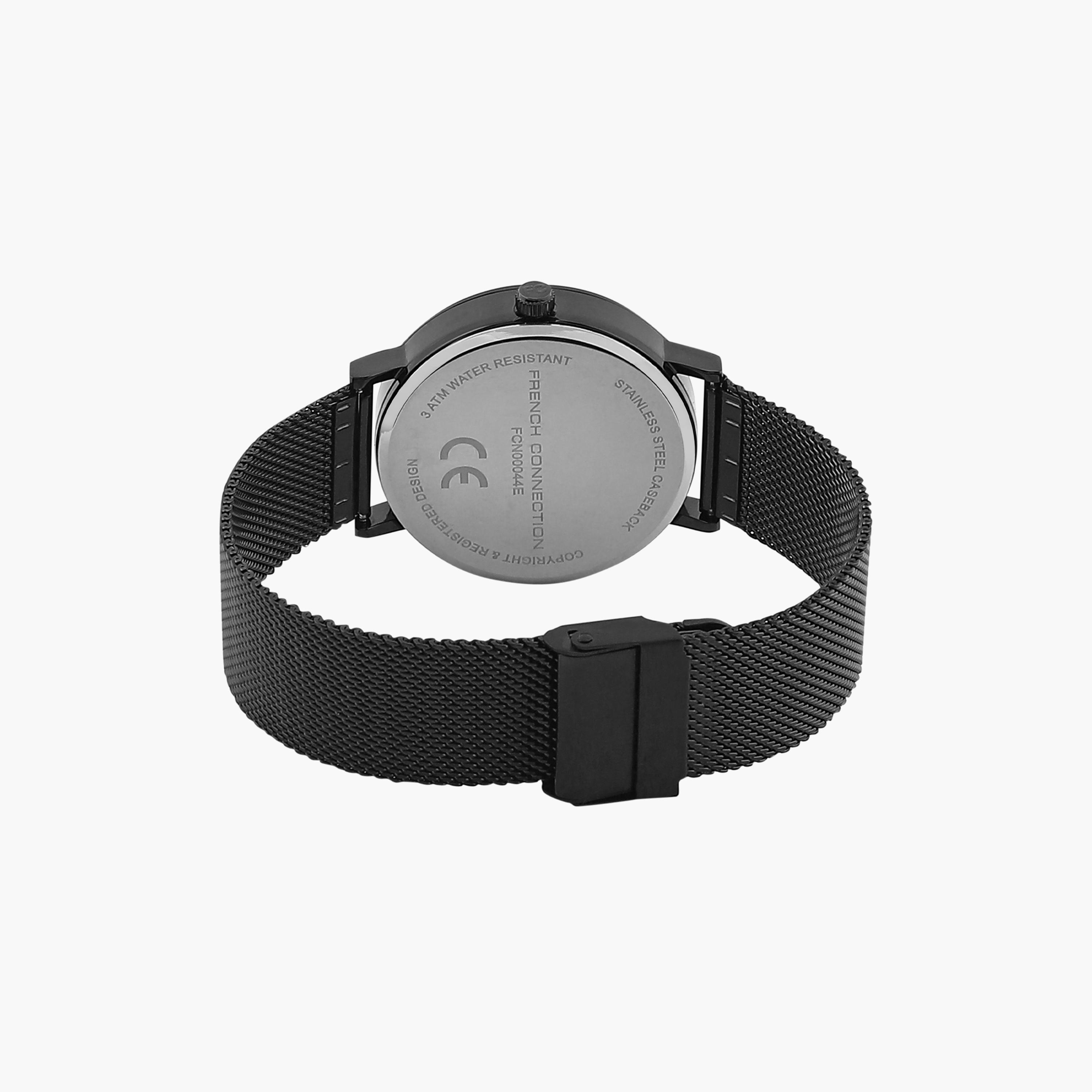 فرينش كونيكشن- ساعة رجالية تناظرية سوار ستانلس ستيل لون أسود  42 مم | FCN00044E-men-watchesandjewellery-watches-image-7