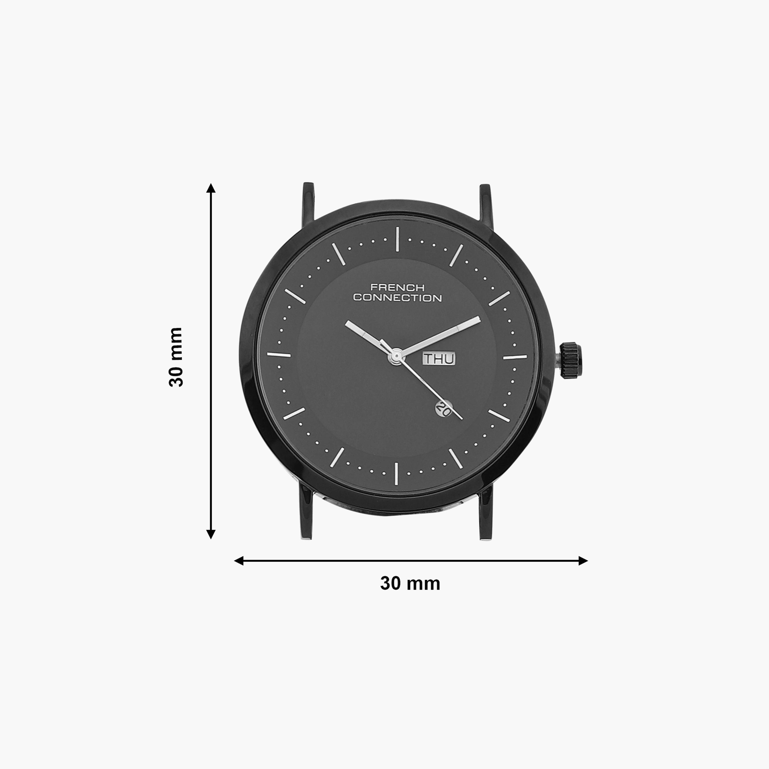 فرينش كونيكشن- ساعة رجالية تناظرية سوار ستانلس ستيل لون أسود  42 مم | FCN00044E-men-watchesandjewellery-watches-image-9