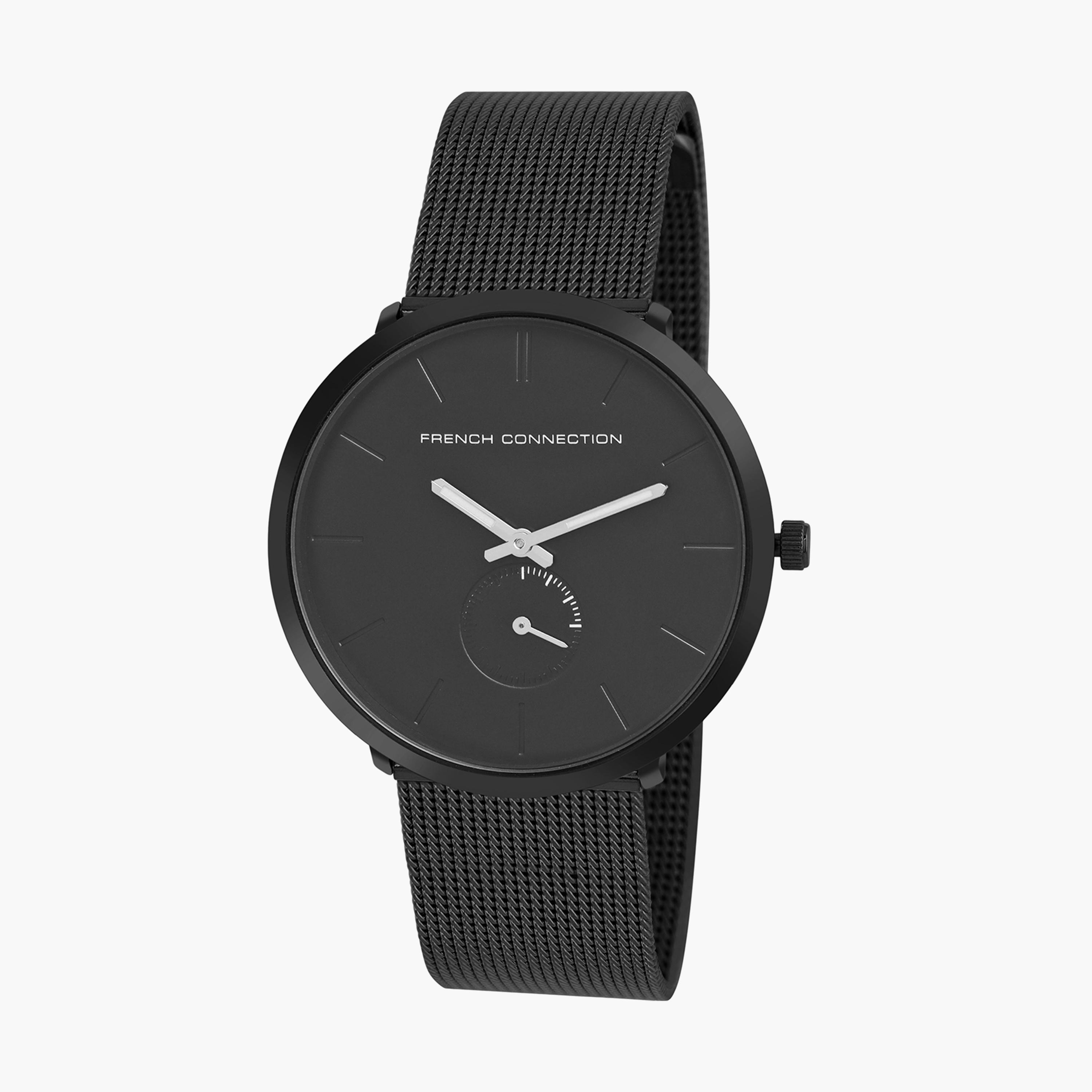 فرينش كونيكشن- ساعة رجالية تناظرية سوار ستانلس ستيل لون أسود  41 مم | FCB01BM-men-watchesandjewellery-watches-image-2
