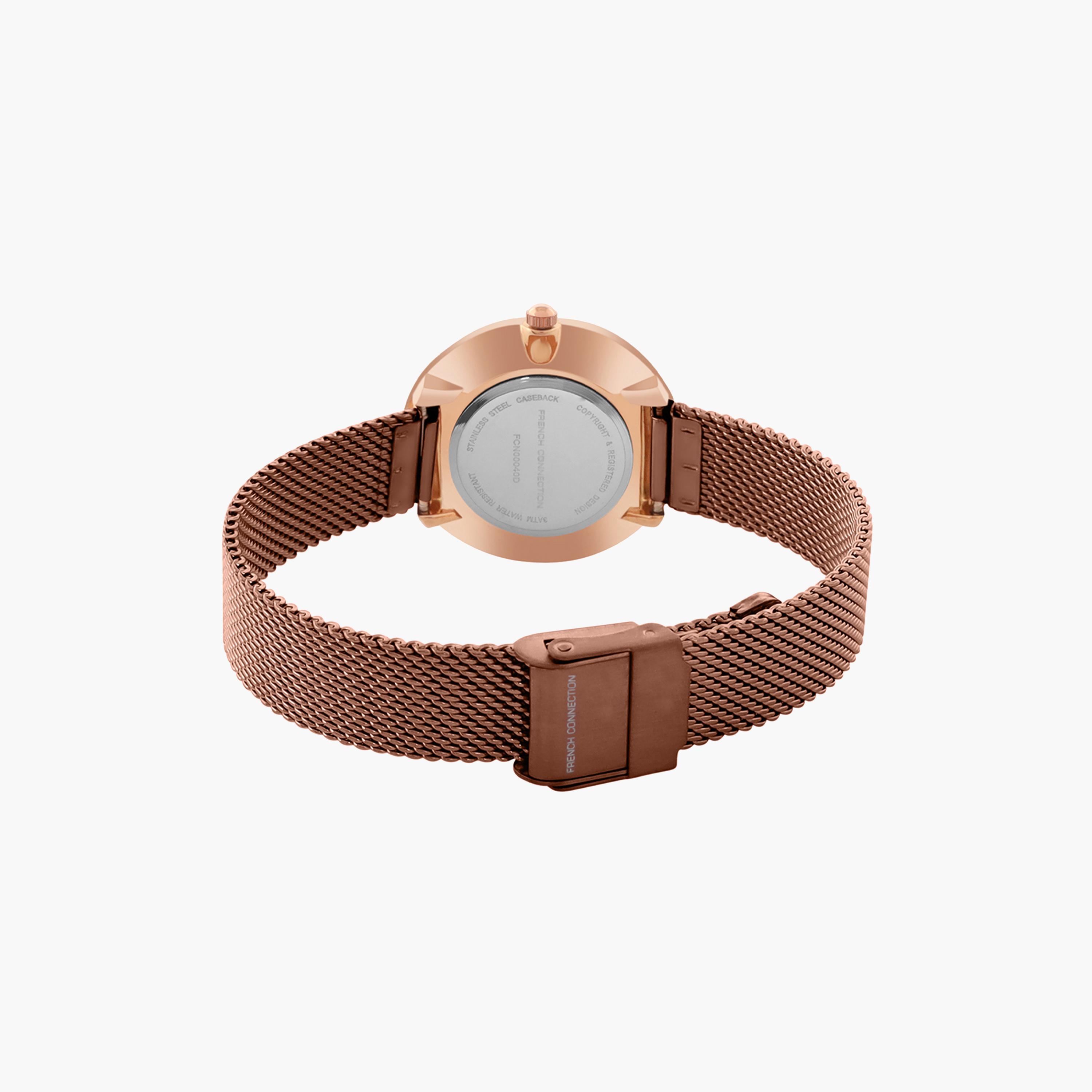 فرينش كونيكشن- ساعة نسائية تناظرية سوار معدني لون بني  30 مم Brown | FCN00040D-women-watchesandjewellery-watches-image-3