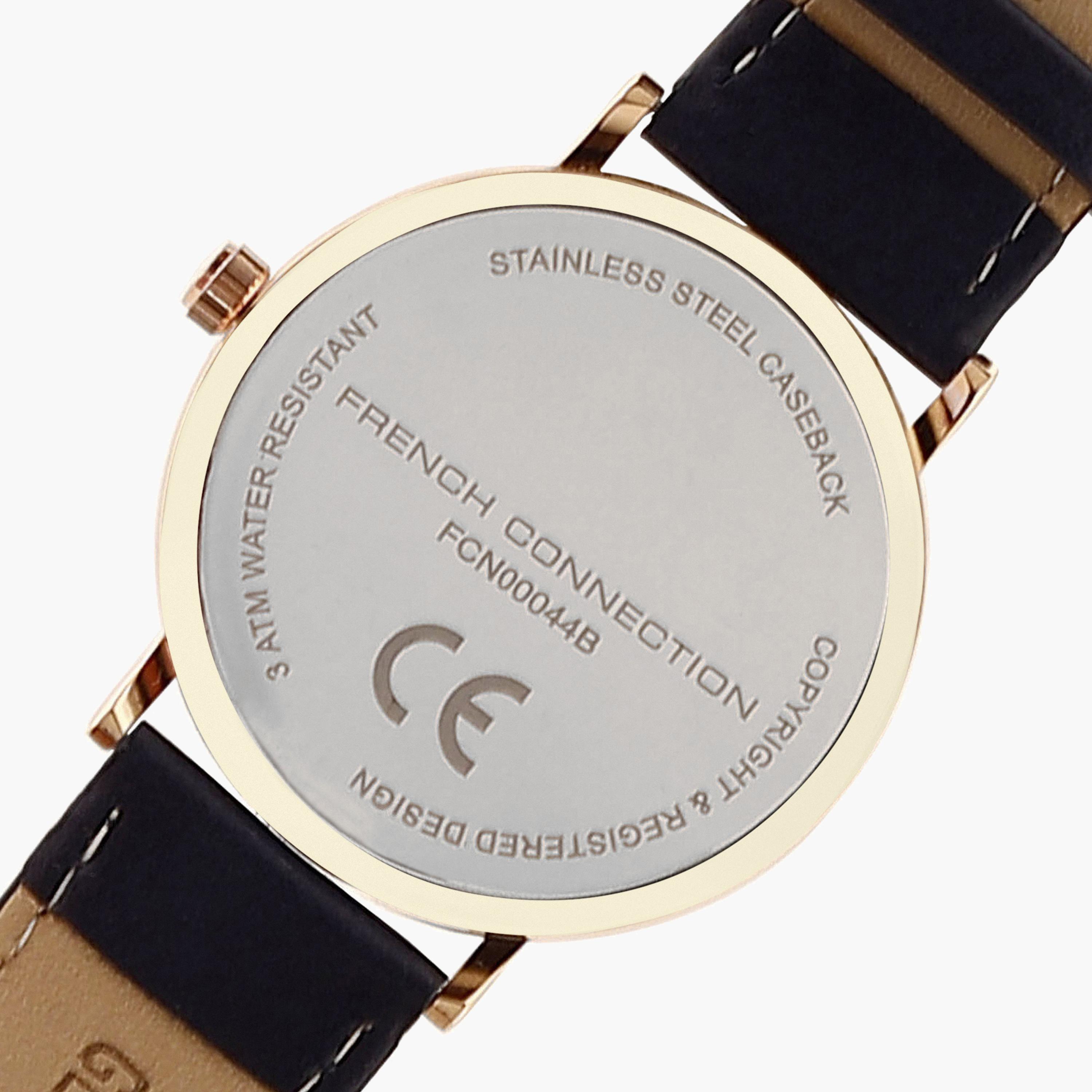 فرينش كونيكشن- ساعة رجالية تناظرية سوار جلدي لون أزرق  42 مم | FCN00044B-men-watchesandjewellery-watches-image-4