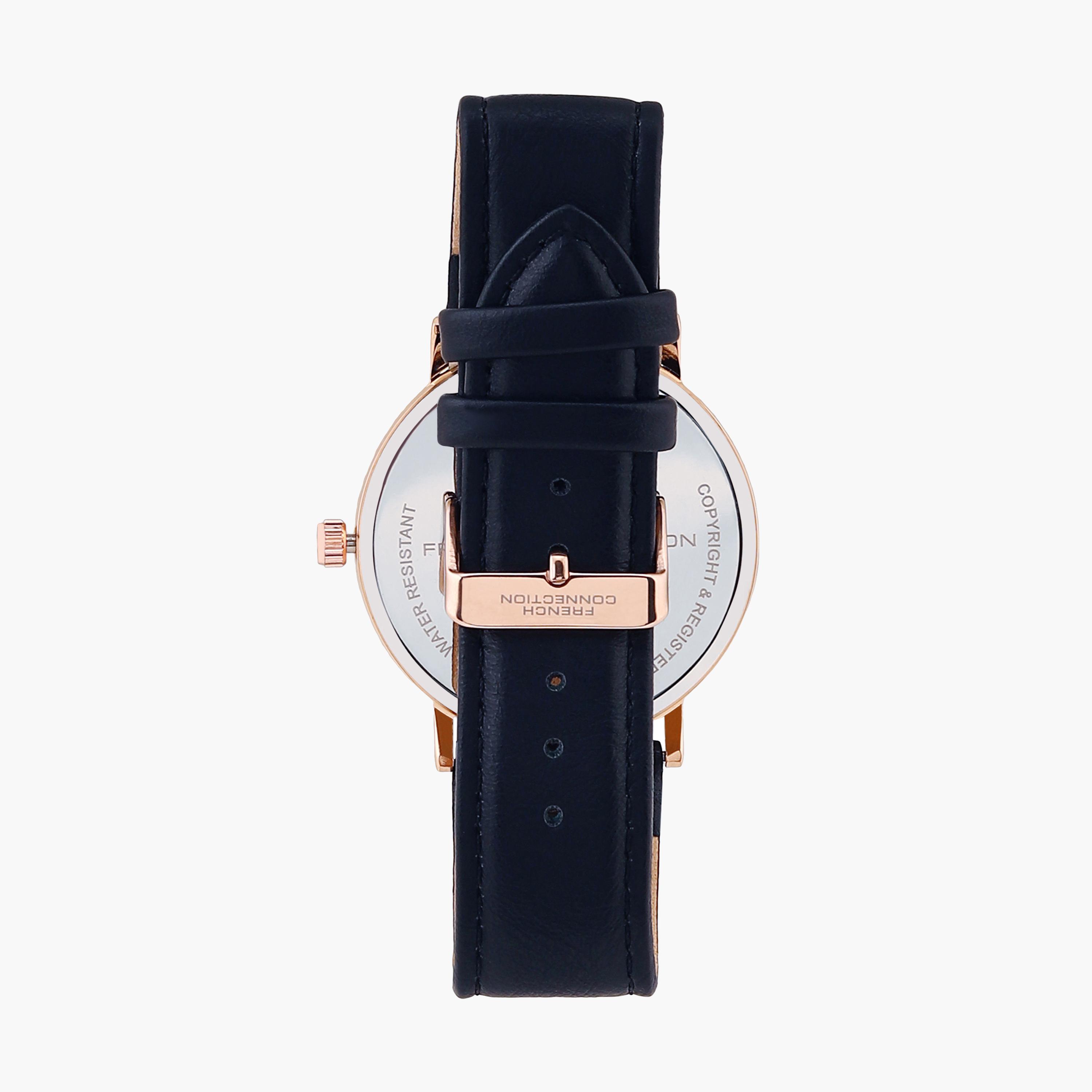 فرينش كونيكشن- ساعة رجالية تناظرية سوار جلدي لون أزرق  42 مم | FCN00044B-men-watchesandjewellery-watches-image-5