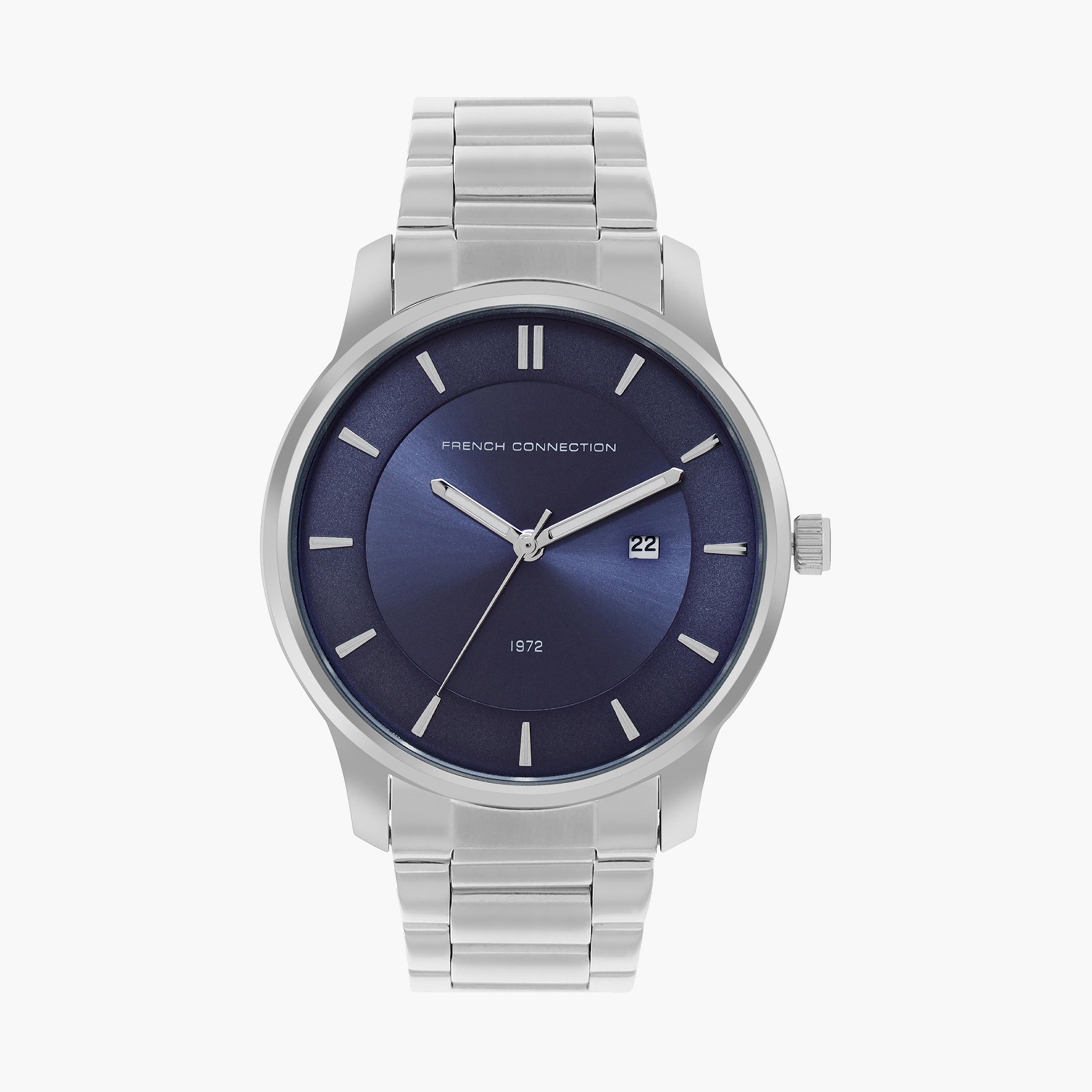 فرينش كونيكشن- ساعة رجالية تناظرية سوار ستانلس ستيل لون فضي  43 مم | FCN00057C-men-watchesandjewellery-watches-image-1