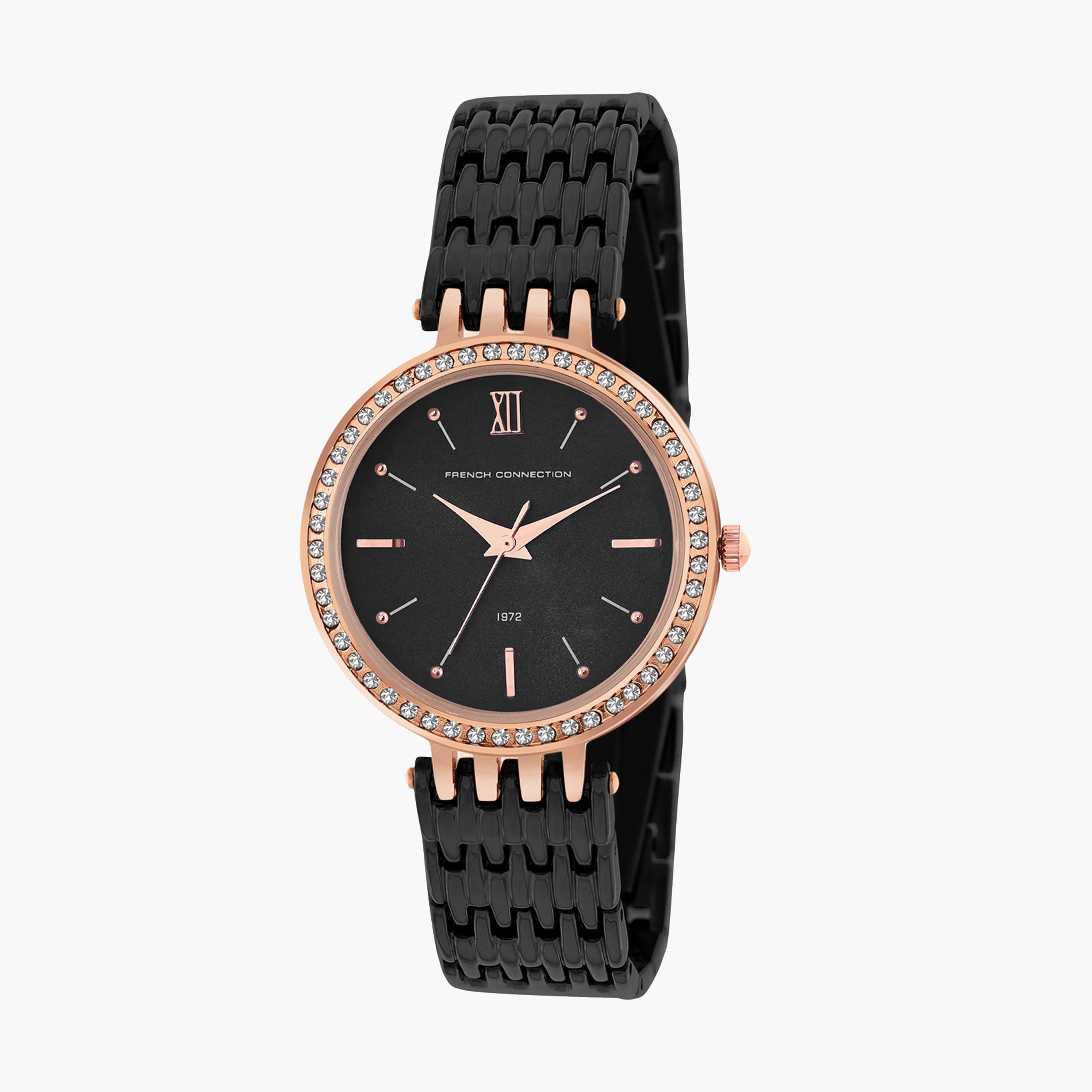 فرينش كونيكشن- ساعة نسائية تناظرية سوار ستانلس ستيل لون أسود  34 مم | FCN00063B-women-watchesandjewellery-watches-image-2