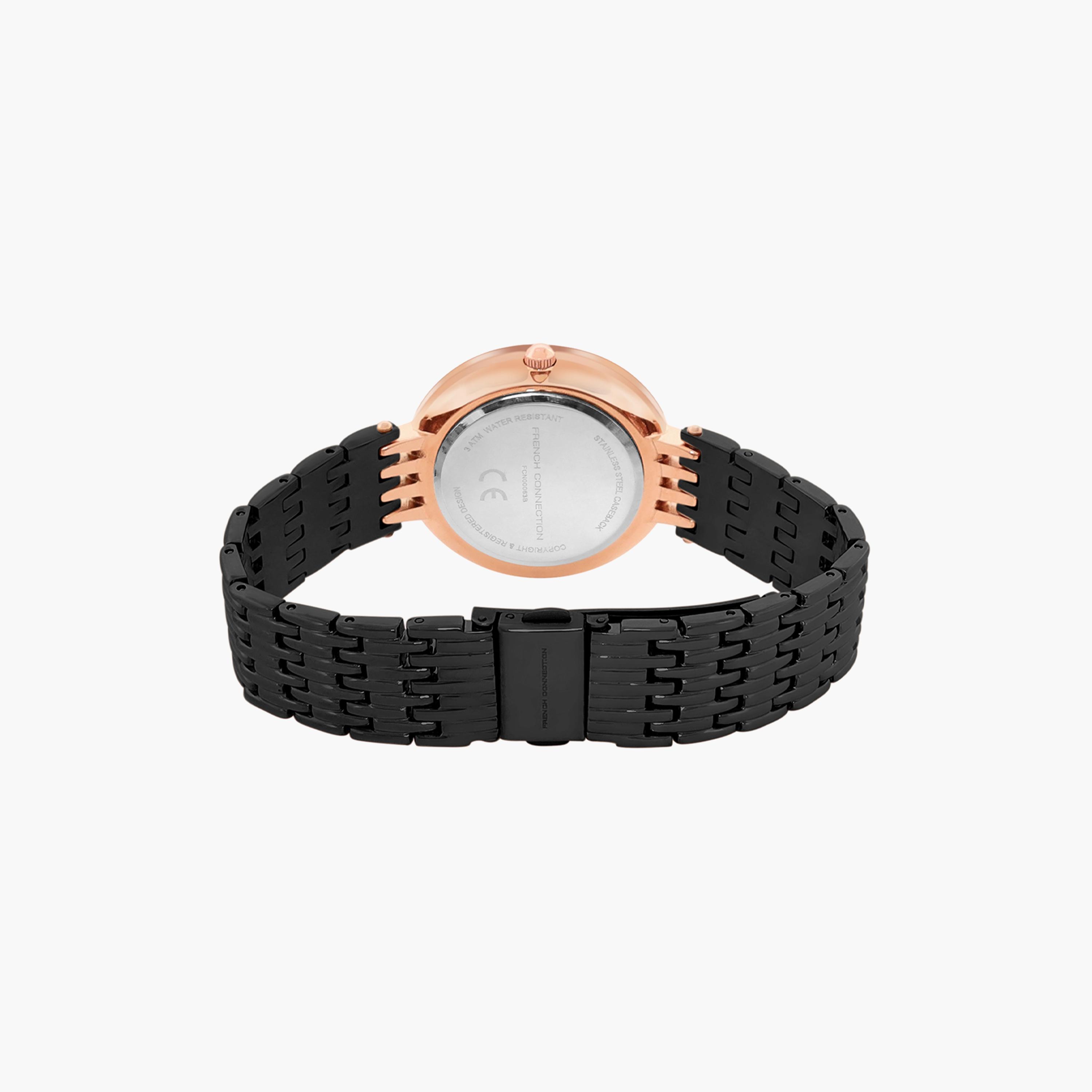 فرينش كونيكشن- ساعة نسائية تناظرية سوار ستانلس ستيل لون أسود  34 مم | FCN00063B-women-watchesandjewellery-watches-image-3