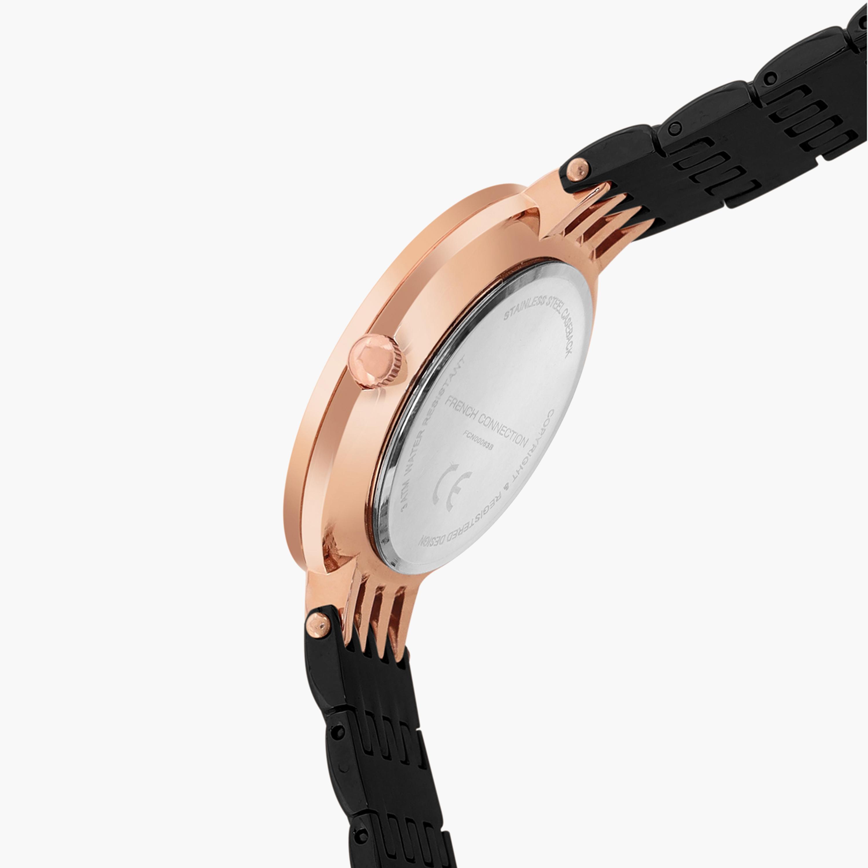 فرينش كونيكشن- ساعة نسائية تناظرية سوار ستانلس ستيل لون أسود  34 مم | FCN00063B-women-watchesandjewellery-watches-image-4