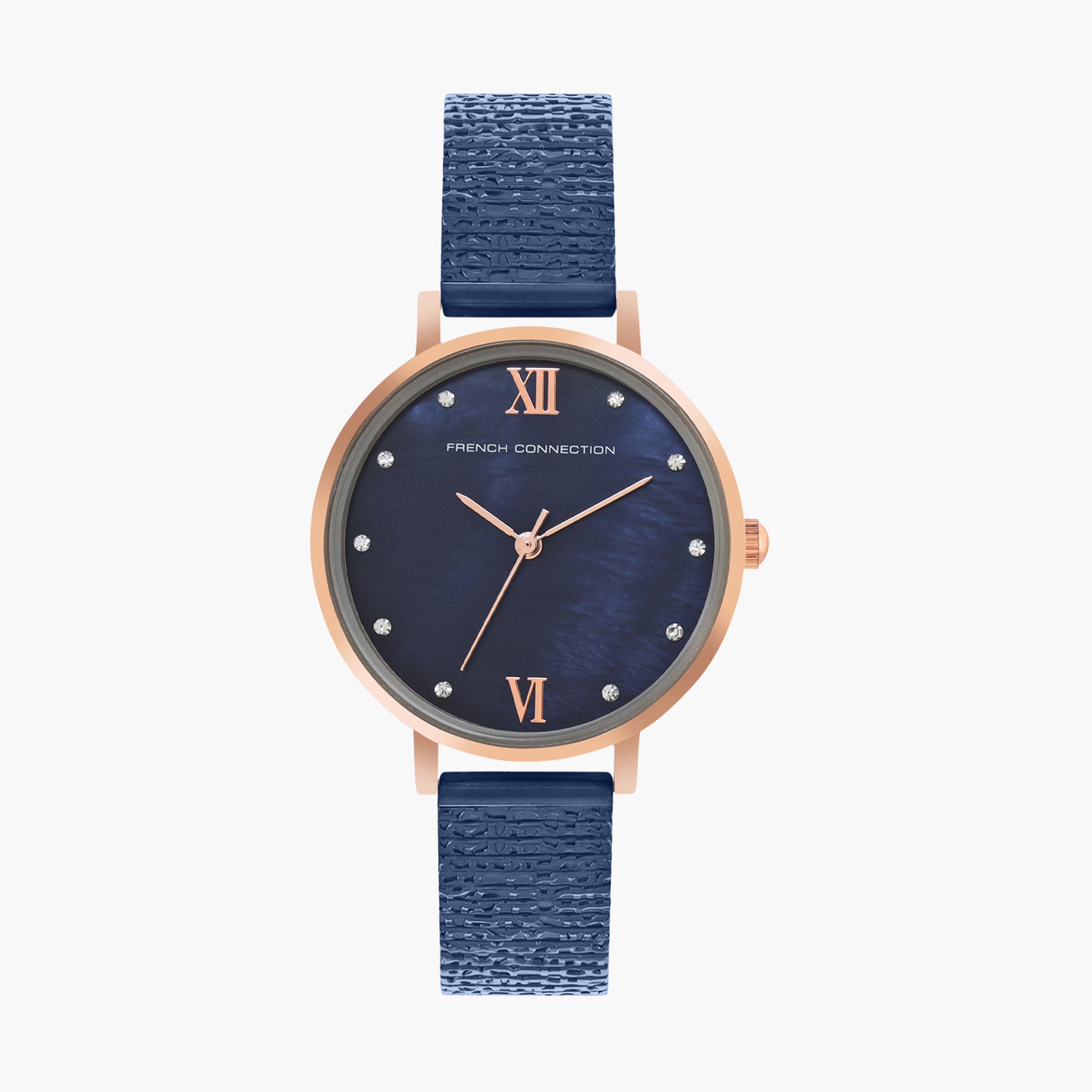 فرينش كونيكشن- ساعة نسائية تناظرية سوار ستانلس ستيل لون أزرق  34 مم | FCN00065F-women-watchesandjewellery-watches-image-1