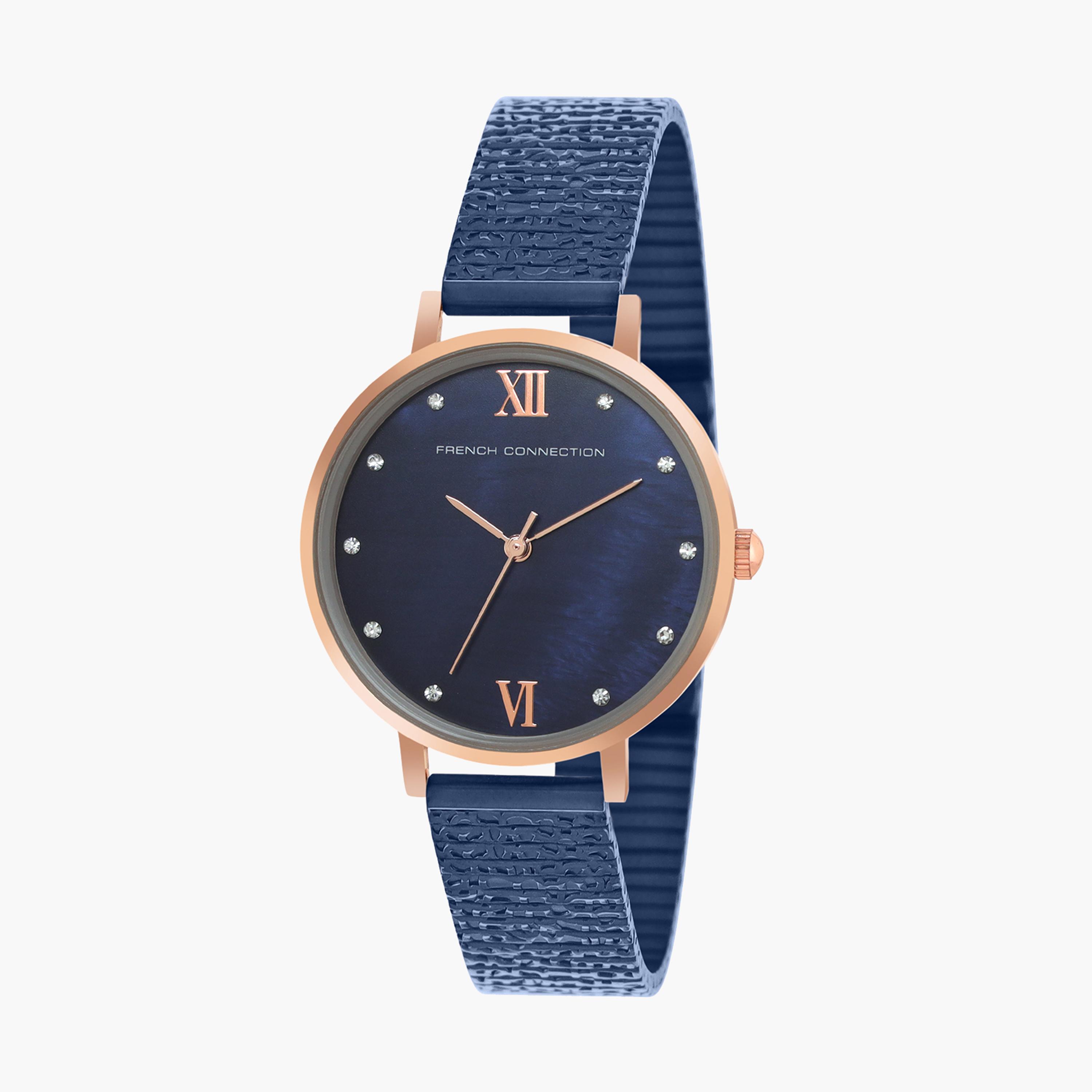 فرينش كونيكشن- ساعة نسائية تناظرية سوار ستانلس ستيل لون أزرق  34 مم | FCN00065F-women-watchesandjewellery-watches-image-2