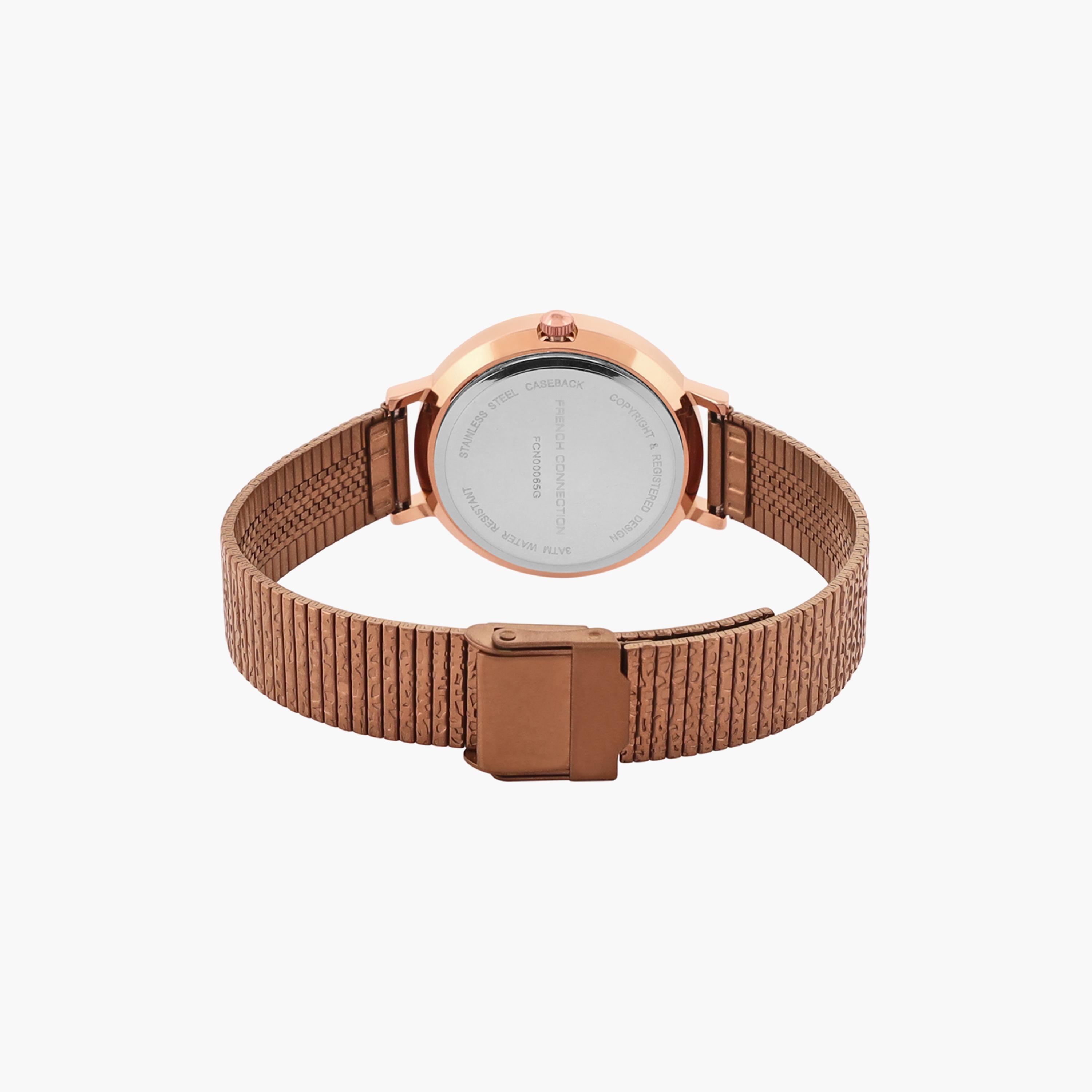 فرينش كونيكشن- ساعة نسائية تناظرية سوار ستانلس ستيل لون بني  34 مم Brown | FCN00065G-women-watchesandjewellery-watches-image-3