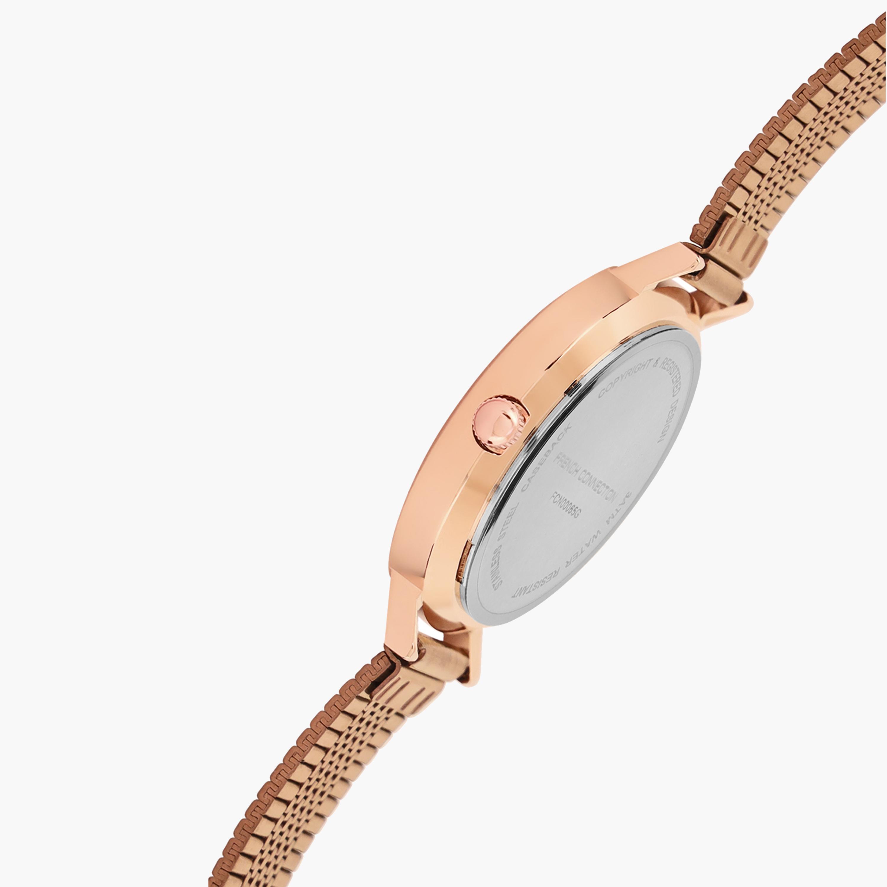 فرينش كونيكشن- ساعة نسائية تناظرية سوار ستانلس ستيل لون بني  34 مم Brown | FCN00065G-women-watchesandjewellery-watches-image-4