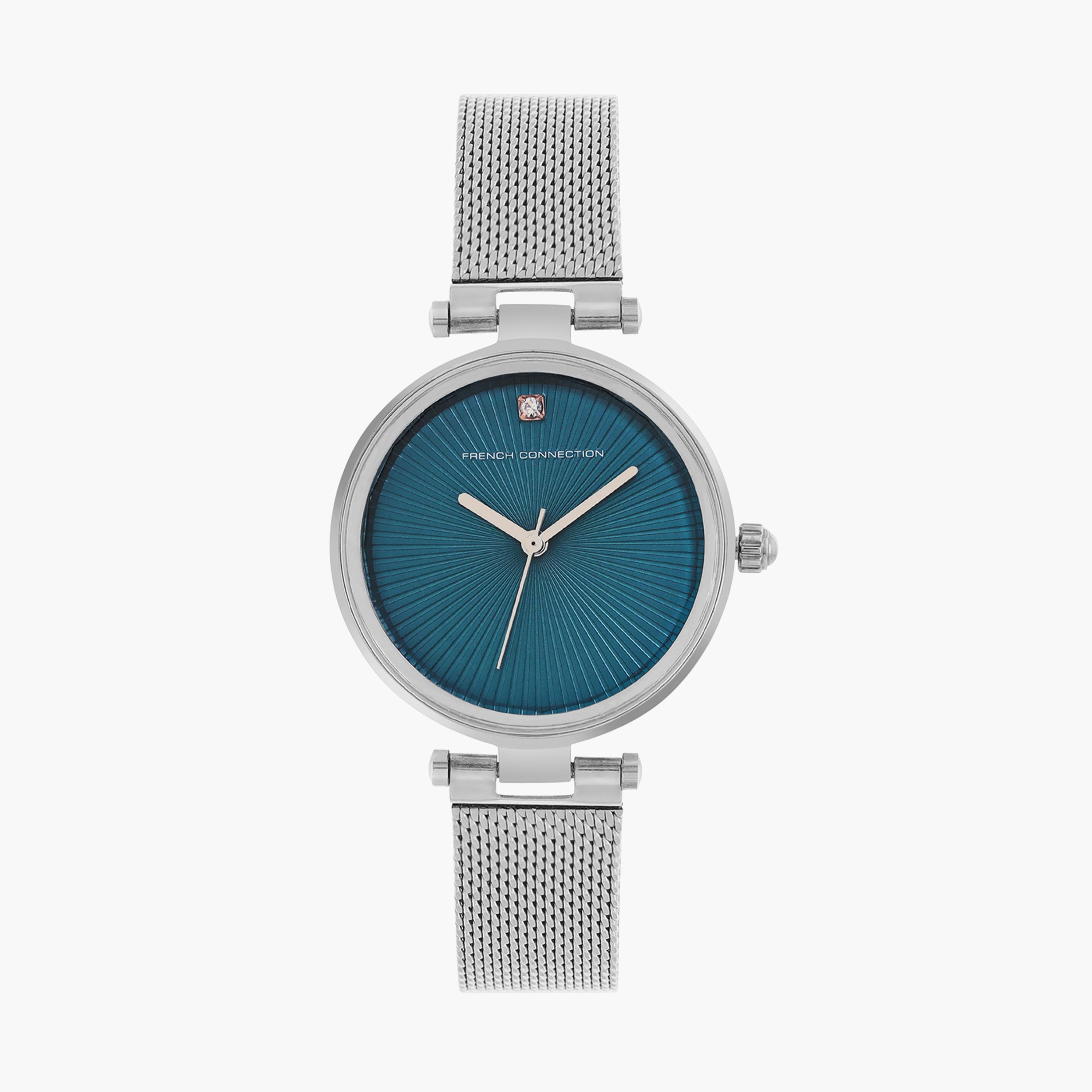 فرينش كونيكشن- ساعة نسائية تناظرية سوار ستانلس ستيل لون فضي  33 مم | FCN00070A-women-watchesandjewellery-watches-image-1