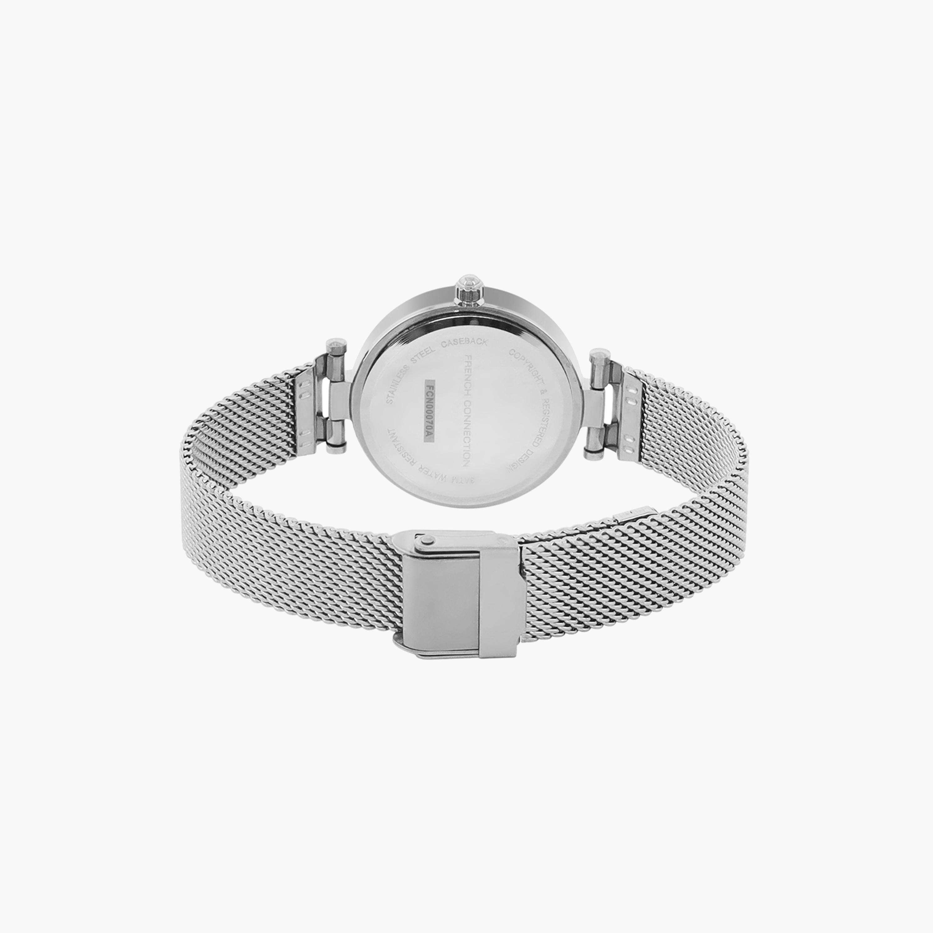 فرينش كونيكشن- ساعة نسائية تناظرية سوار ستانلس ستيل لون فضي  33 مم | FCN00070A-women-watchesandjewellery-watches-image-3