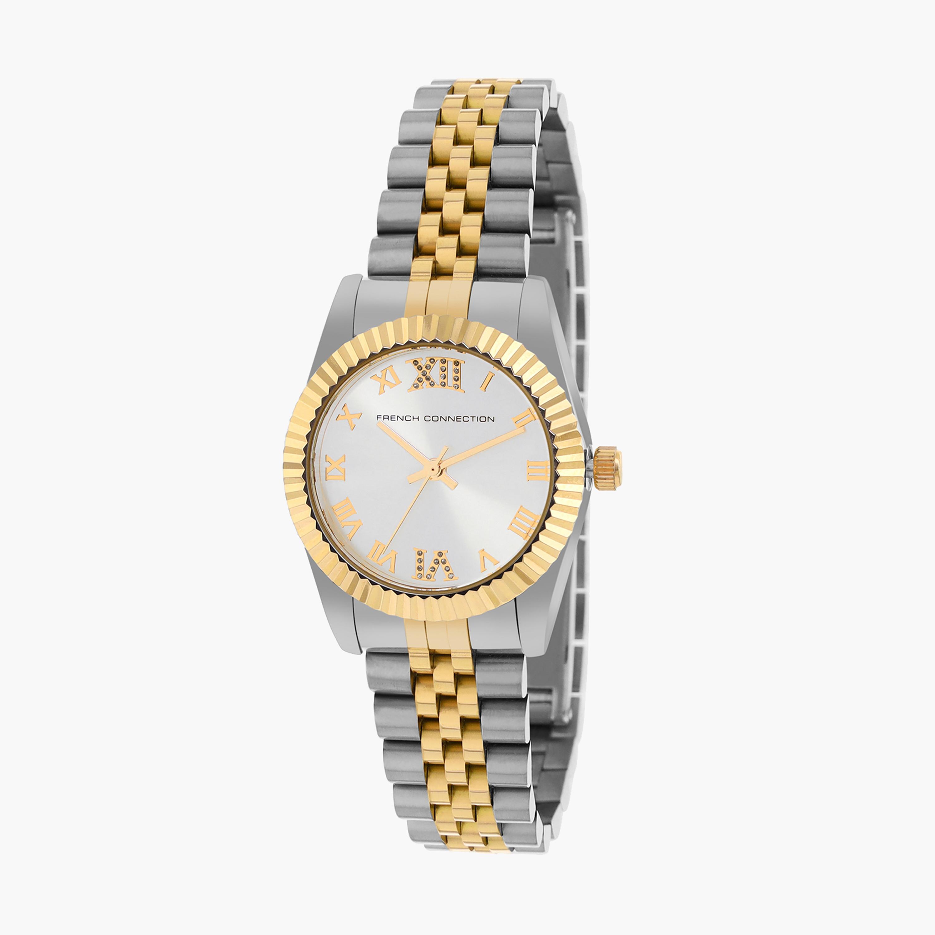 فرينش كونيكشن- ساعة نسائية تناظرية سوار ستانلس ستيل لون ثنائي  34 مم | FCN00077E-women-watchesandjewellery-watches-image-2