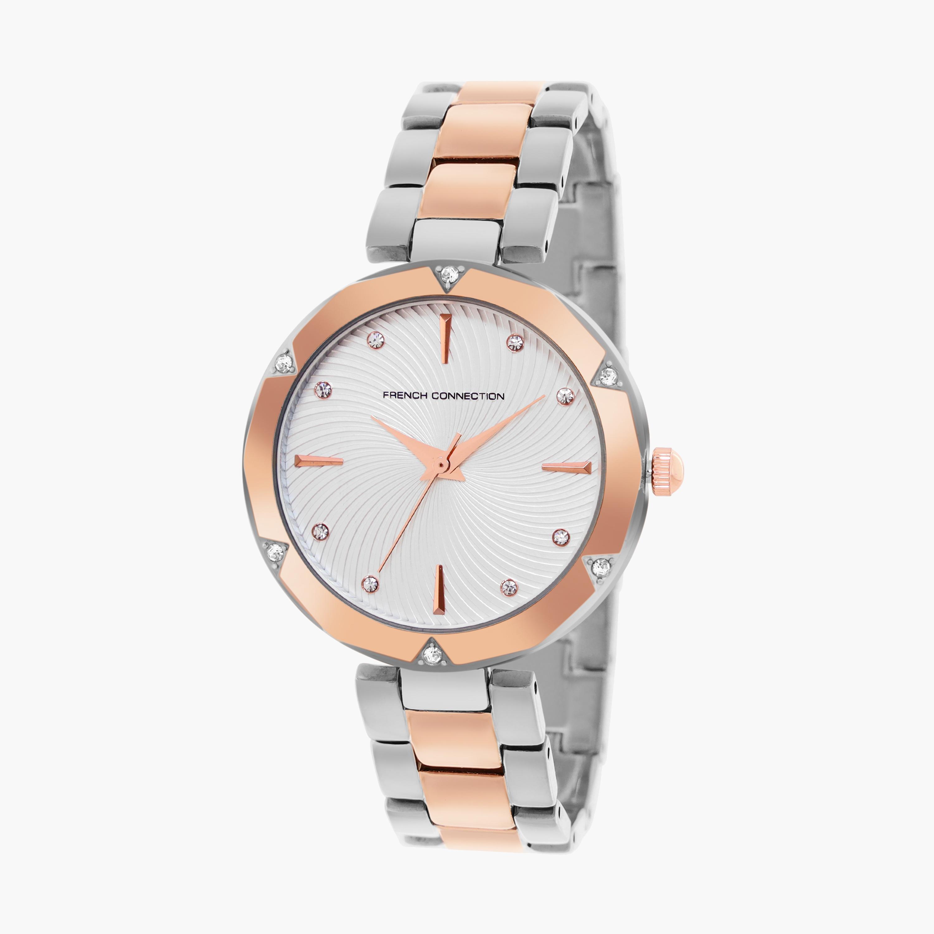 فرينش كونيكشن- ساعة نسائية تناظرية سوار ستانلس ستيل لون ثنائي  33 مم | FCN00083D-women-watchesandjewellery-watches-image-2