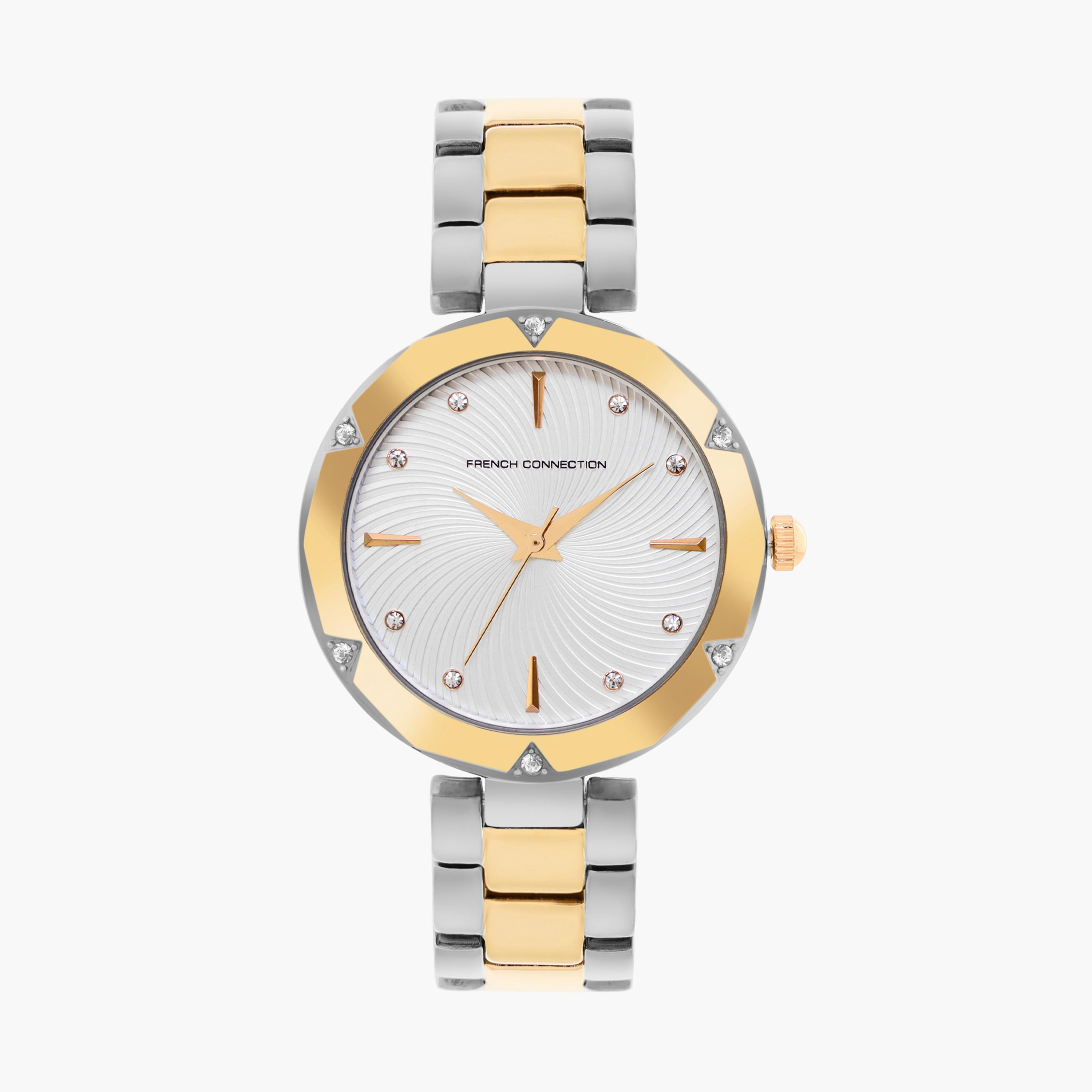فرينش كونيكشن- ساعة نسائية تناظرية سوار ستانلس ستيل لون ثنائي  33 مم | FCN00083E-women-watchesandjewellery-watches-image-1