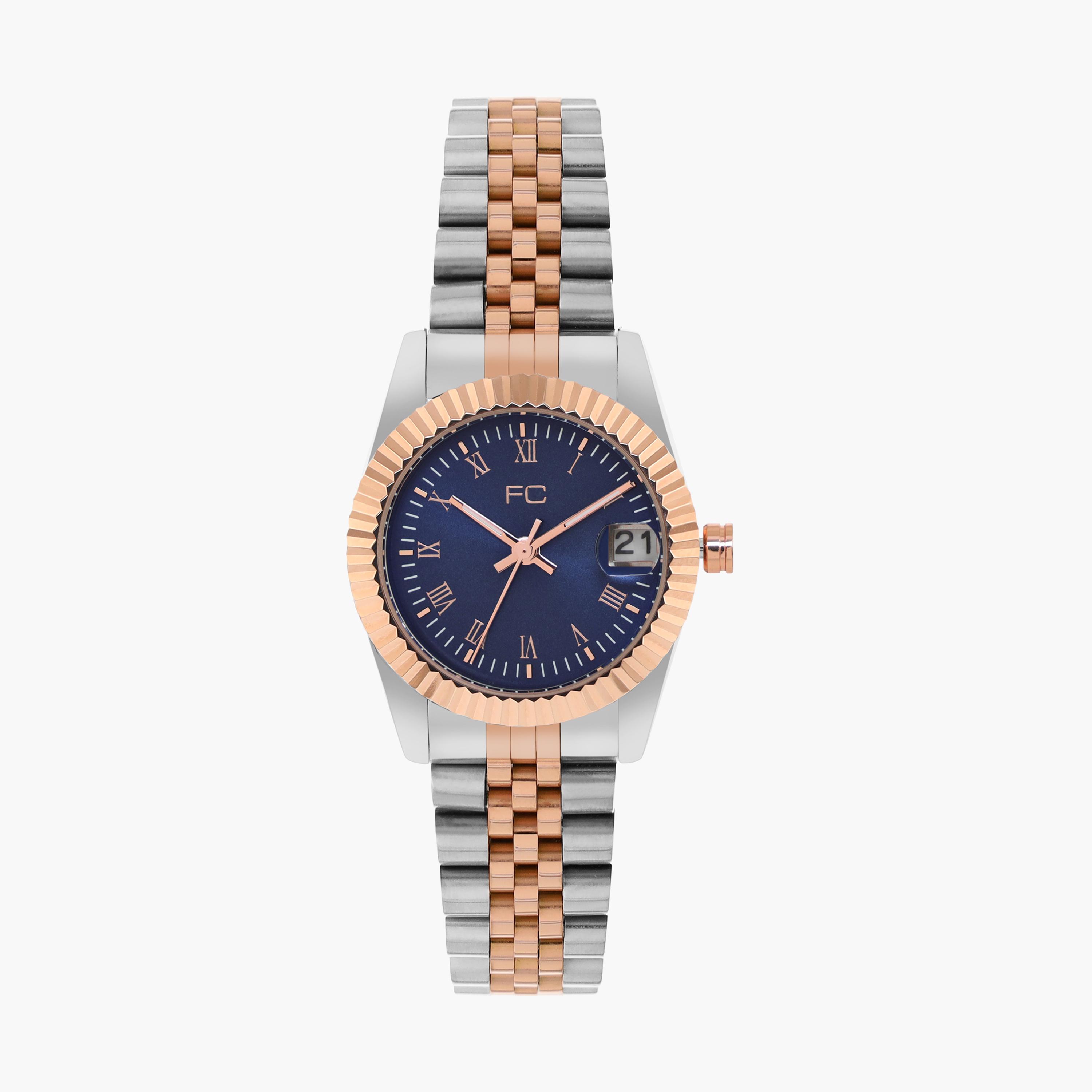 فرينش كونيكشن- ساعة نسائية تناظرية سوار ستانلس ستيل لون ثنائي  32 مم | FCN00085B-women-watchesandjewellery-watches-image-1