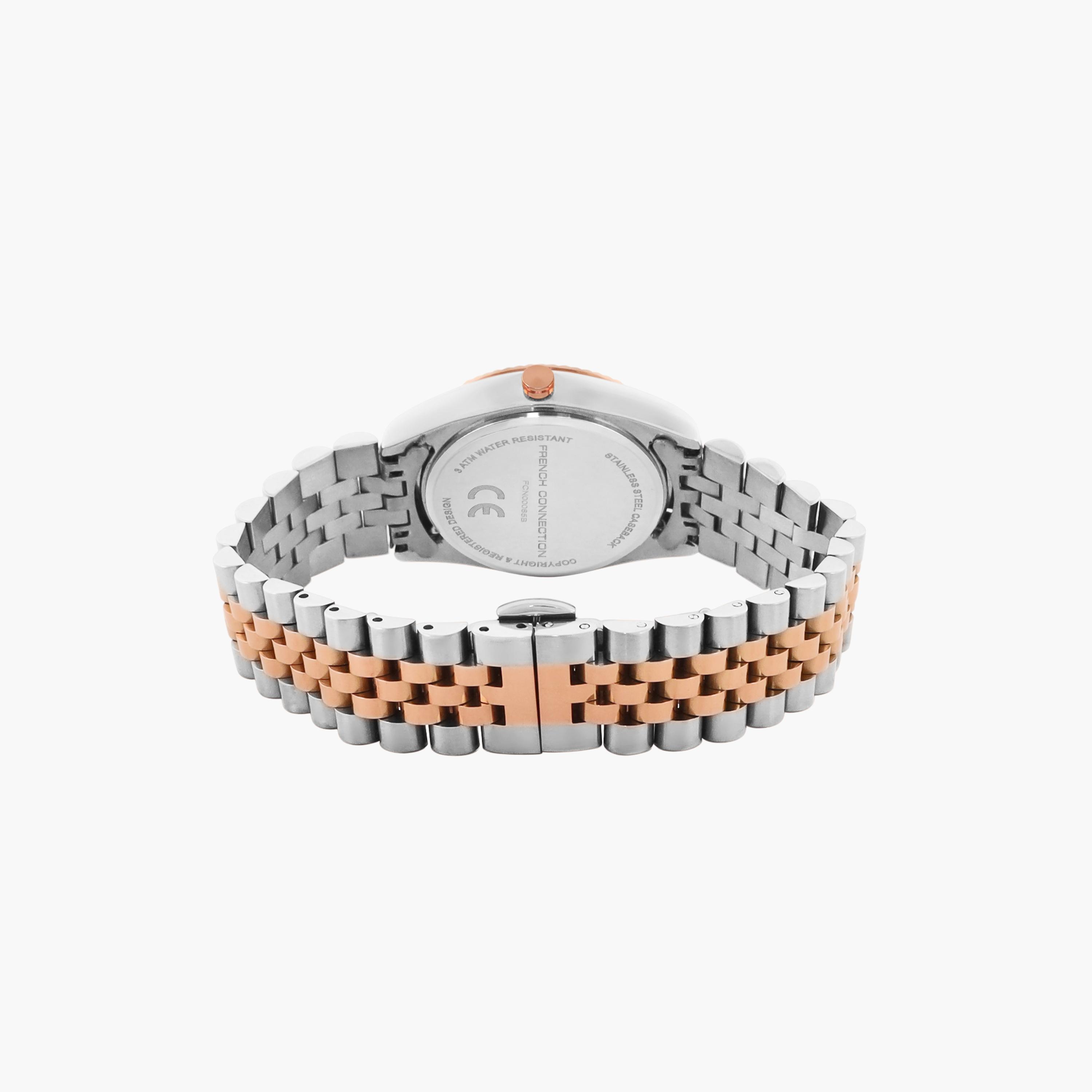 فرينش كونيكشن- ساعة نسائية تناظرية سوار ستانلس ستيل لون ثنائي  32 مم | FCN00085B-women-watchesandjewellery-watches-image-3