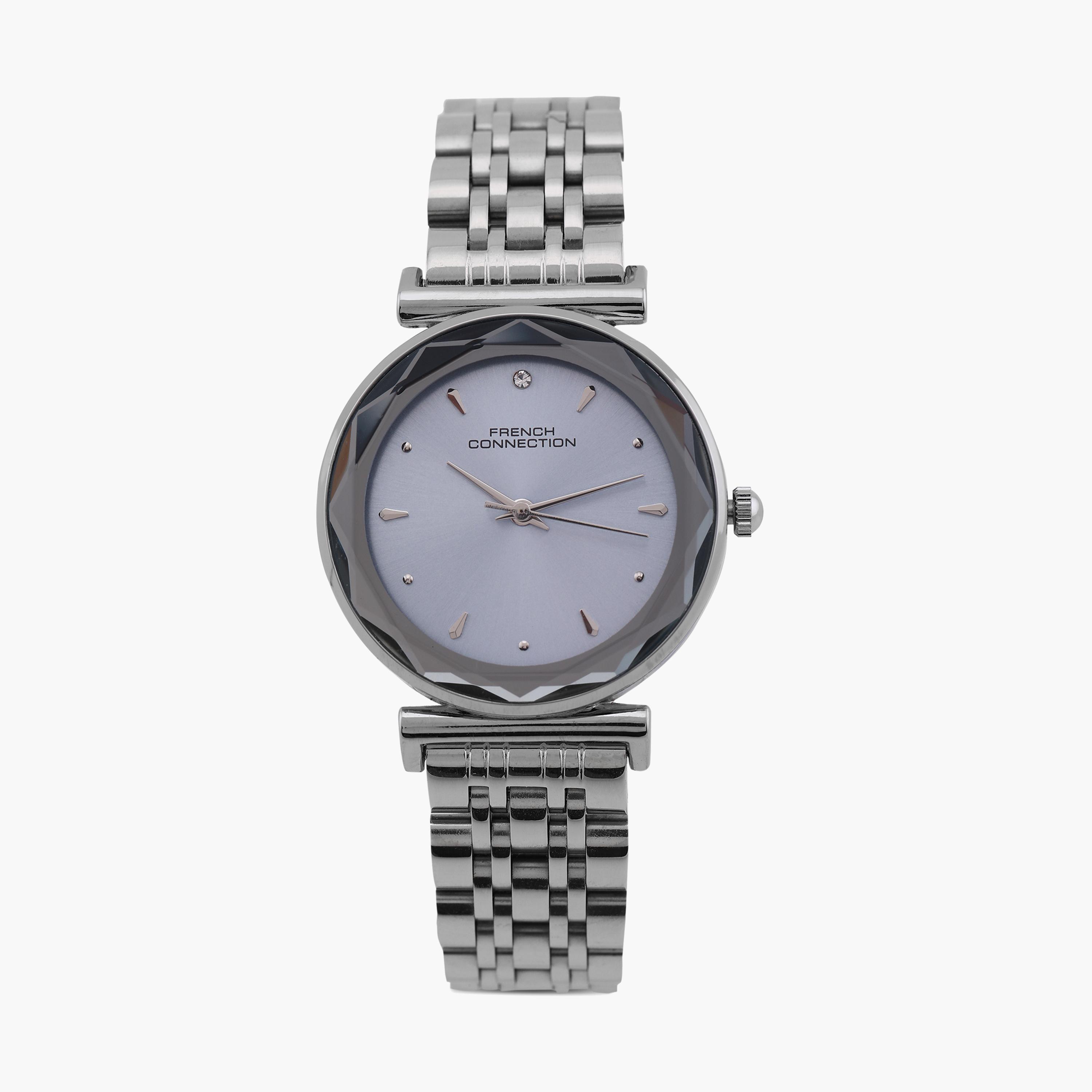 فرينش كونيكشن- ساعة نسائية تناظرية سوار ستانلس ستيل لون فضي  32 مم | FCN00086D-women-watchesandjewellery-watches-image-1
