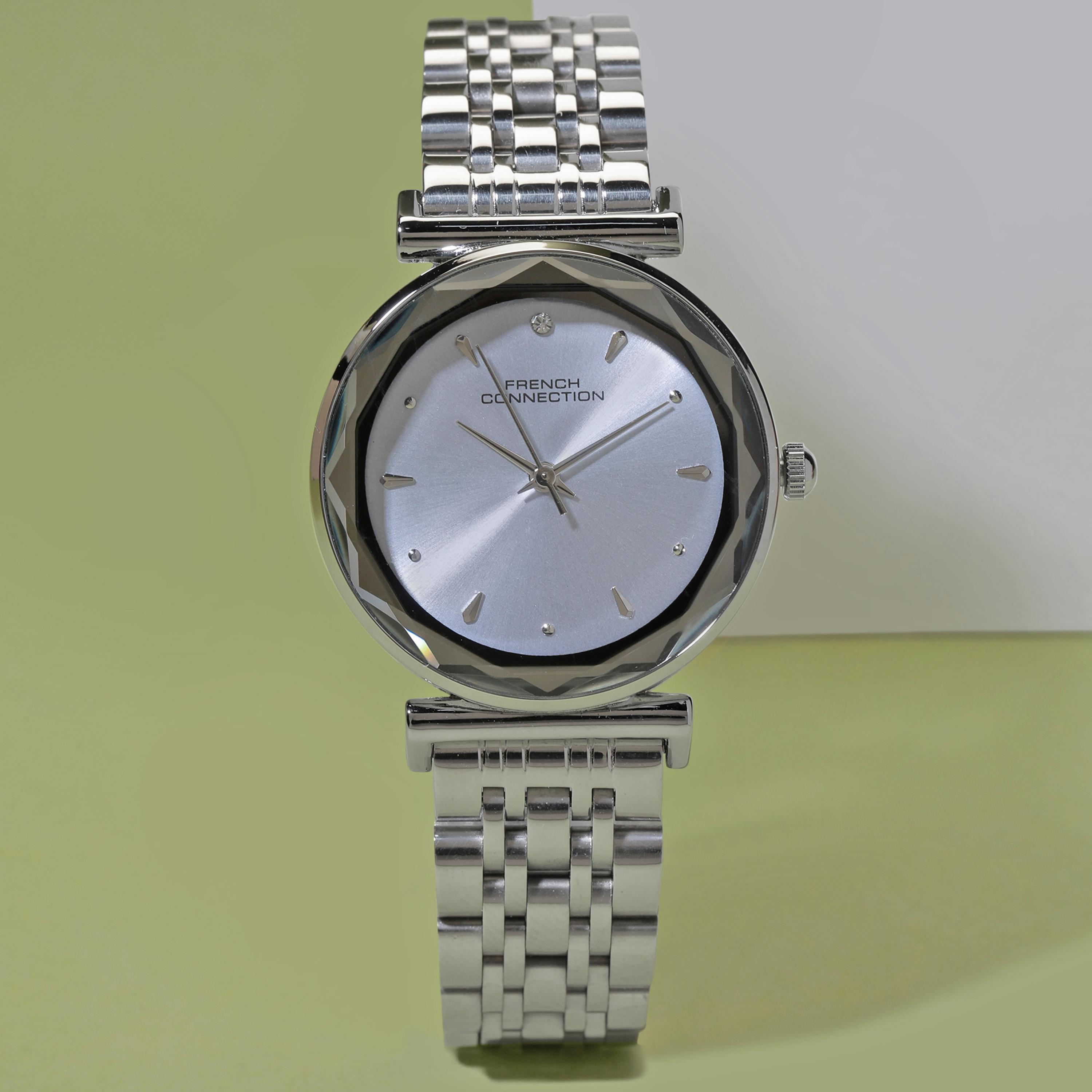 فرينش كونيكشن- ساعة نسائية تناظرية سوار ستانلس ستيل لون فضي  32 مم | FCN00086D-women-watchesandjewellery-watches-image-4