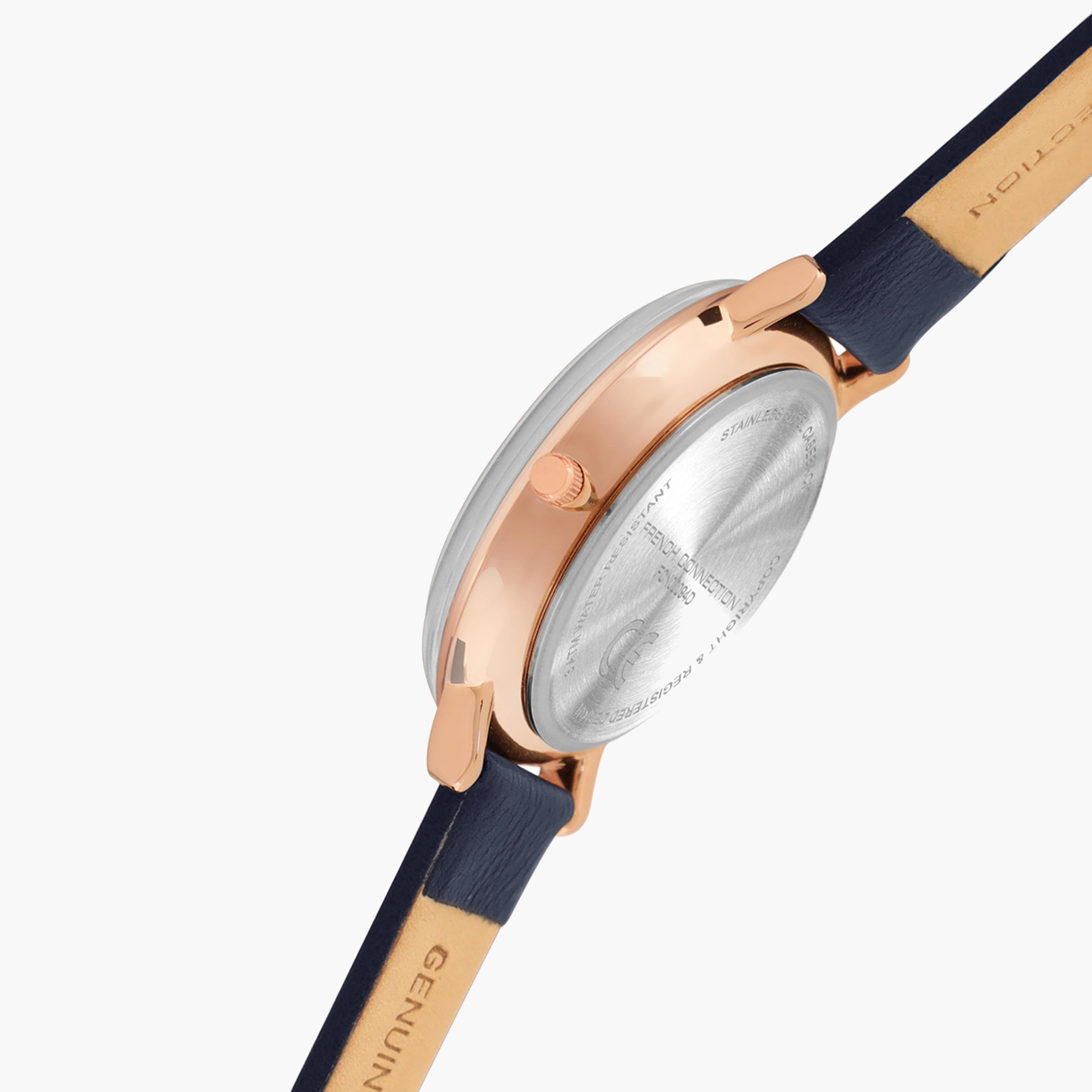 فرينش كونيكشن- ساعة رجالية تناظرية سوار جلدي لون أزرق  42 مم | FCN00094D-men-watchesandjewellery-watches-image-4