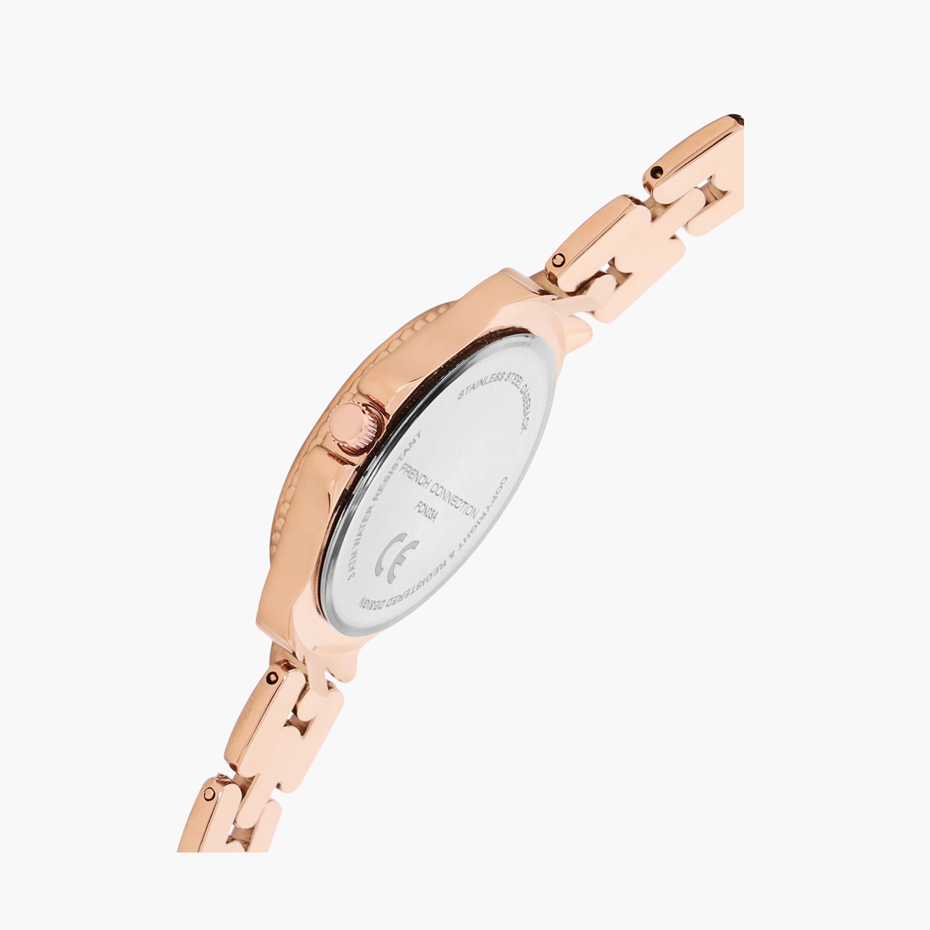 فرينش كونيكشن- ساعة نسائية تناظرية سوار ستانلس ستيل لون ذهبي  35 مم | FCN03A-women-watchesandjewellery-watches-image-4