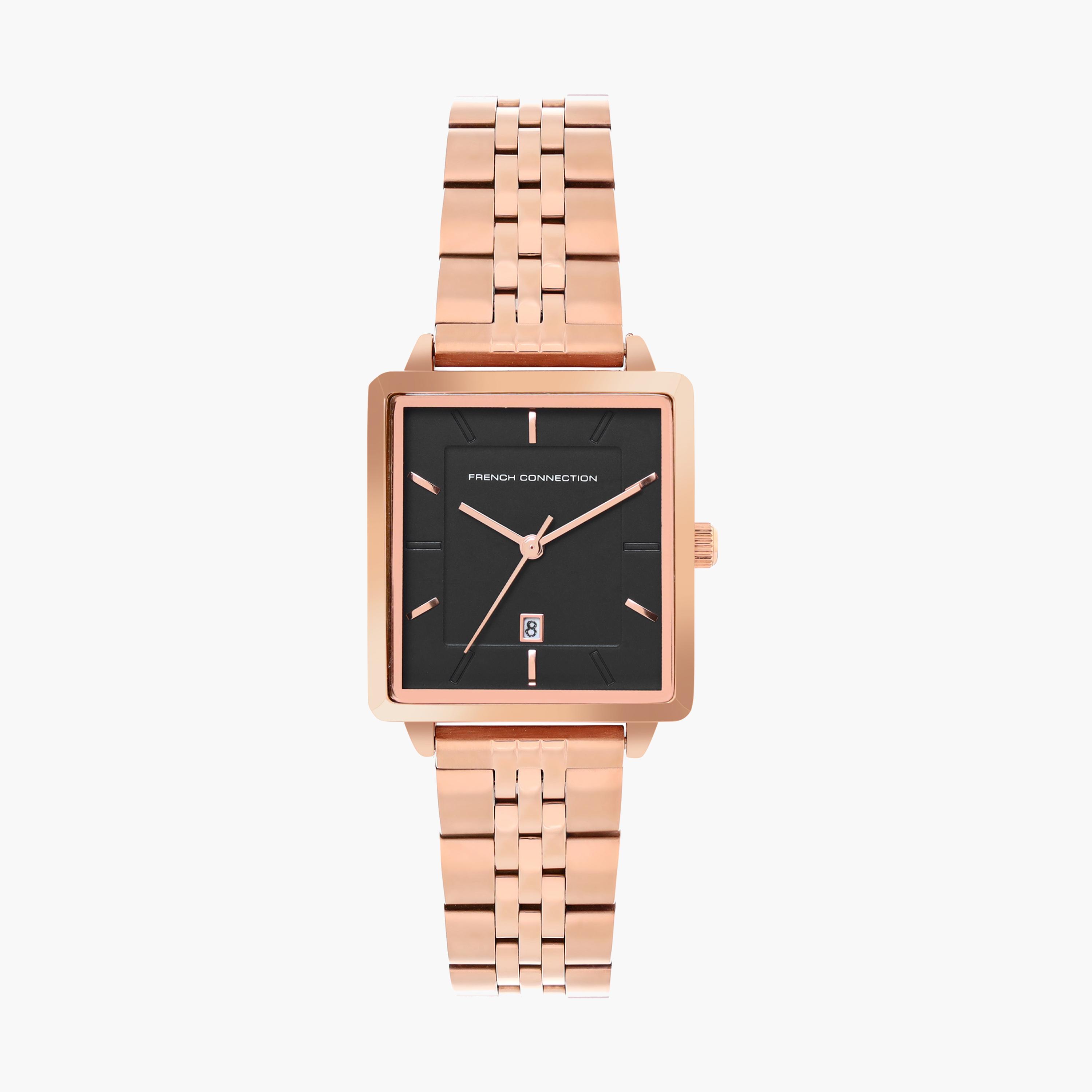 French Connection Women's 28MM Gold Analog Stainless Steel Strap Watch | FCP35RGM-B-women-watchesandjewellery-watches-image-1