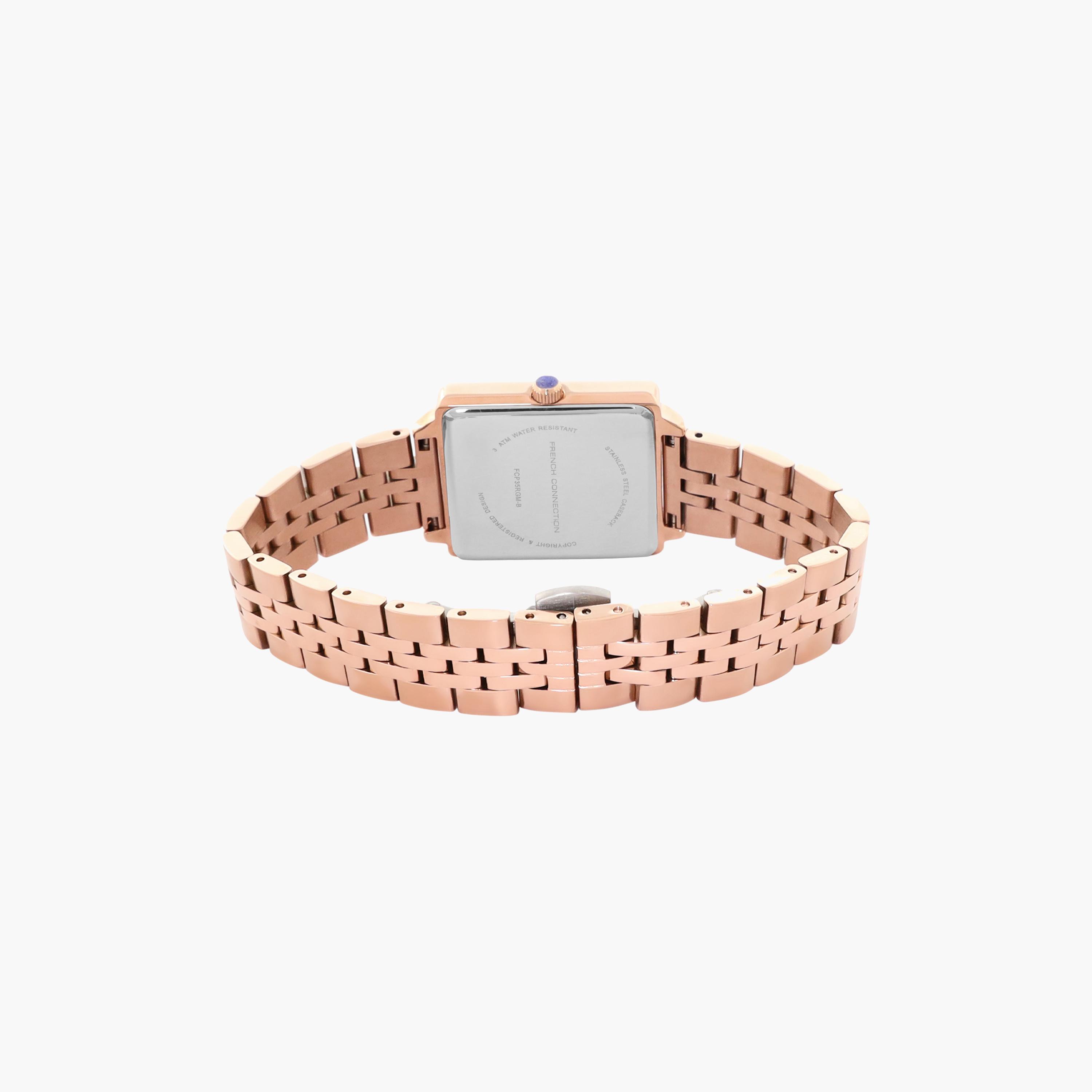 French Connection Women's 28MM Gold Analog Stainless Steel Strap Watch | FCP35RGM-B-women-watchesandjewellery-watches-image-3