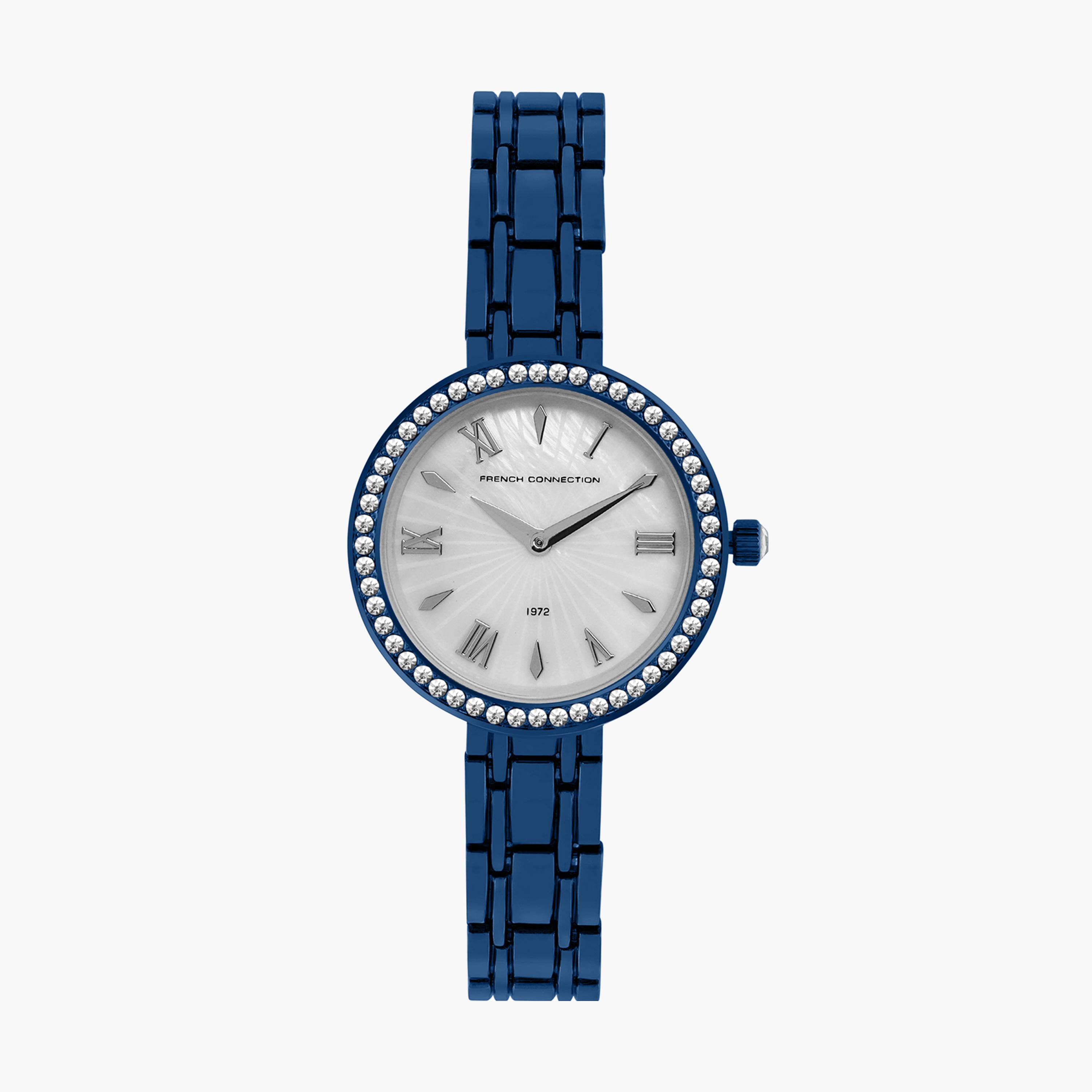 فرينش كونيكشن- ساعة نسائية تناظرية سوار ستانلس ستيل لون أزرق  32 مم | FCE21U-women-watchesandjewellery-watches-image-1