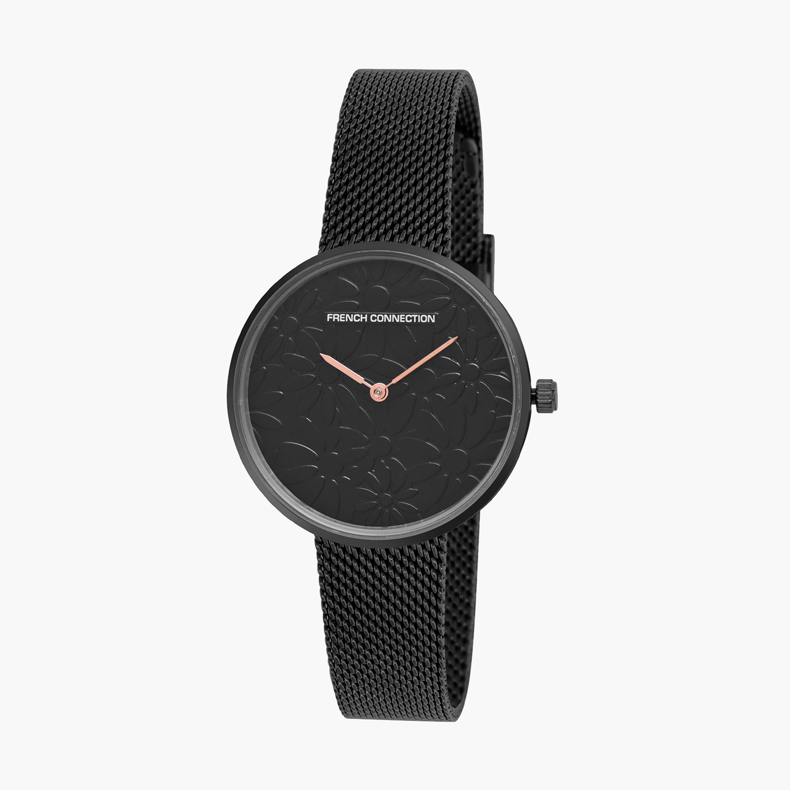 فرينش كونيكشن- ساعة نسائية تناظرية سوار ستانلس ستيل لون أسود  35 مم | FCN00024A-women-watchesandjewellery-watches-image-2