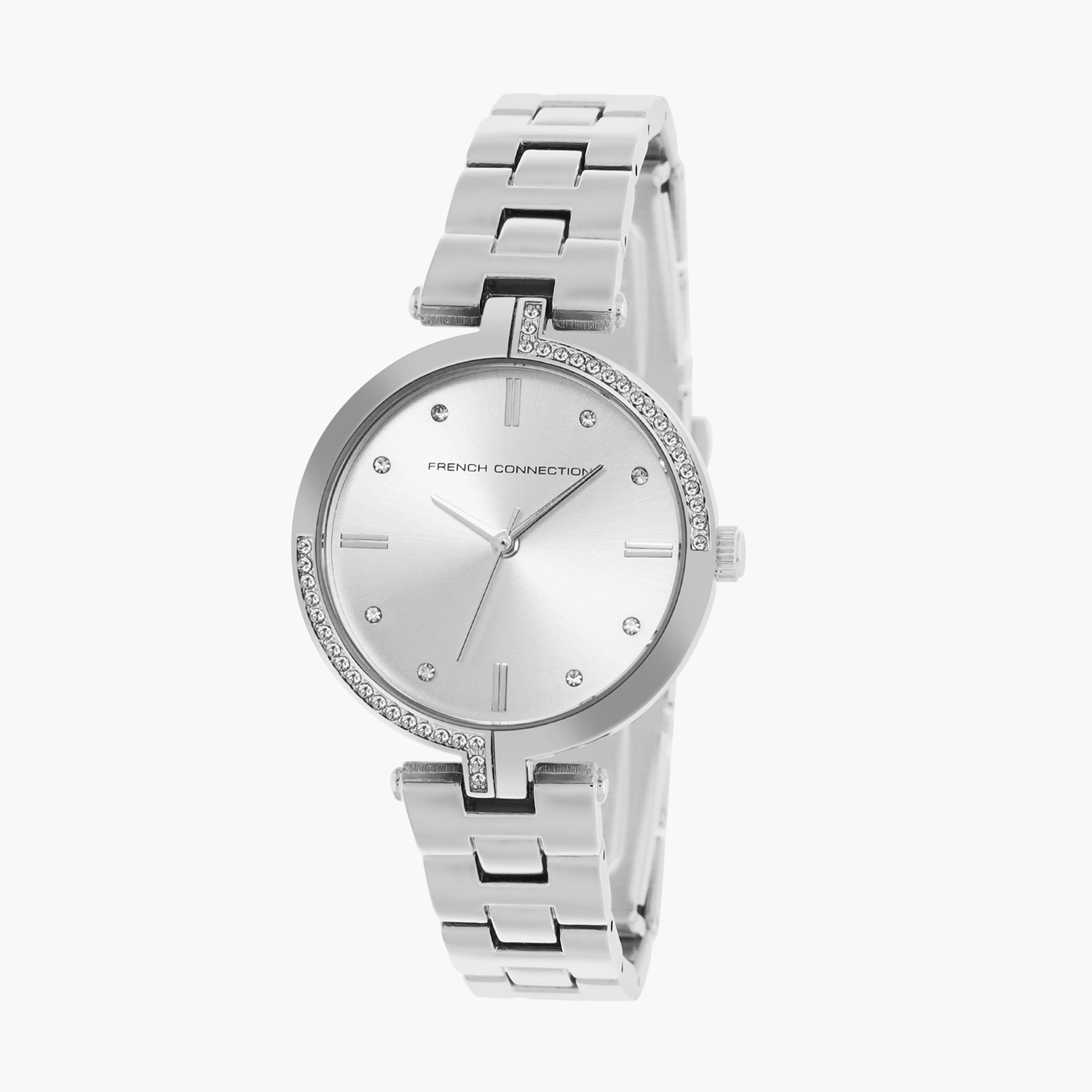 فرينش كونيكشن- ساعة نسائية تناظرية سوار ستانلس ستيل لون فضي  34 مم | FCW04SM-women-watchesandjewellery-watches-image-2