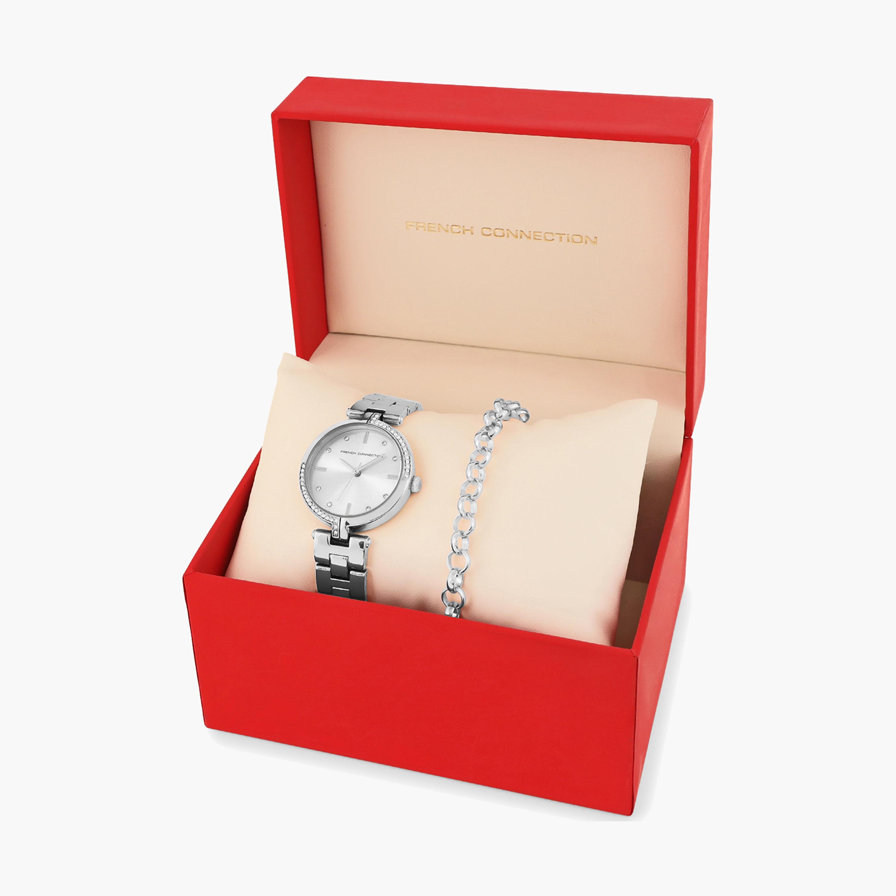 فرينش كونيكشن- ساعة نسائية تناظرية سوار ستانلس ستيل لون فضي  34 مم | FCW04SM-women-watchesandjewellery-watches-image-5