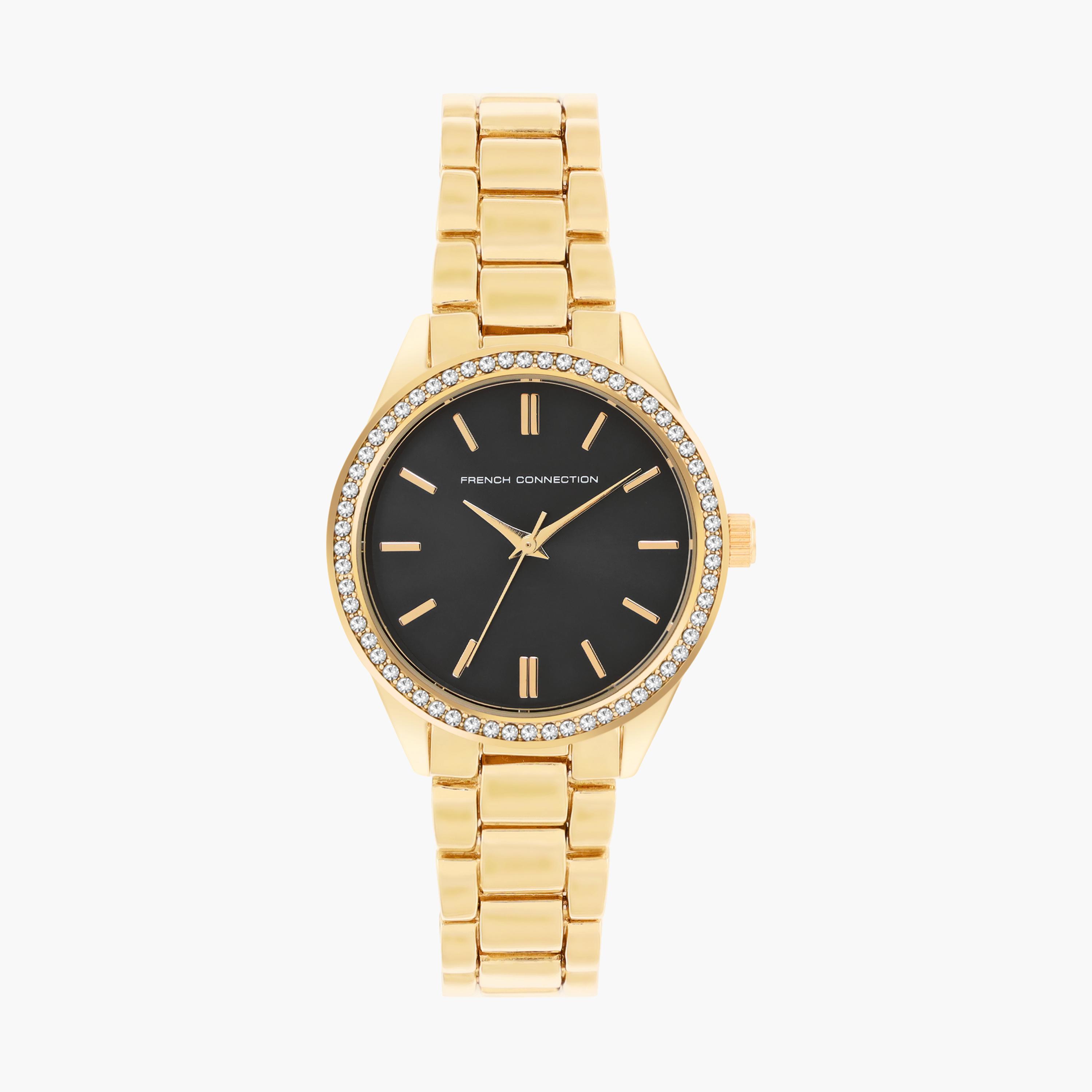 فرينش كونيكشن- ساعة نسائية تناظرية سوار ستانلس ستيل لون ذهبي  34 مم | FCW07GM-B-women-watchesandjewellery-watches-image-1
