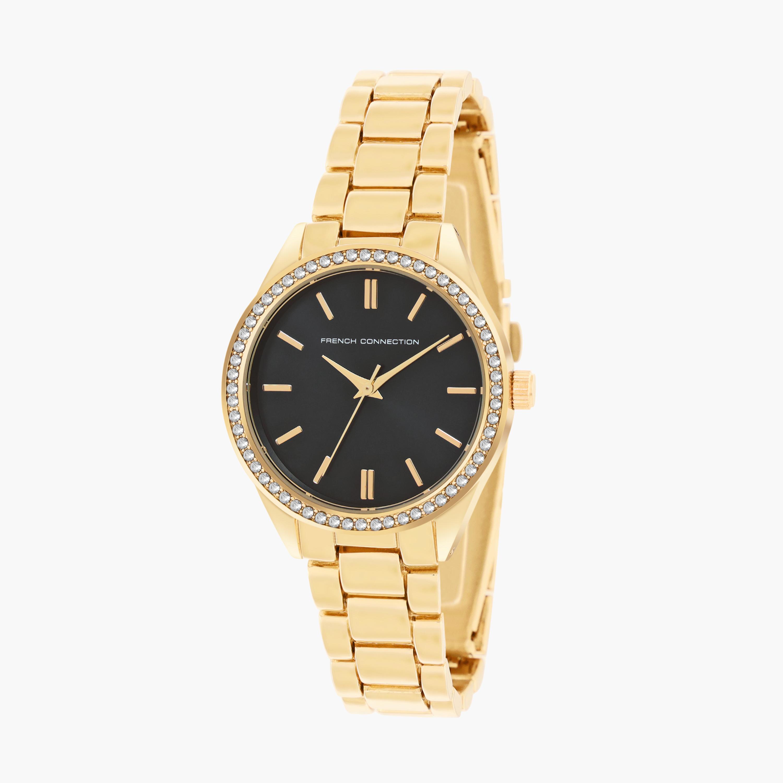 فرينش كونيكشن- ساعة نسائية تناظرية سوار ستانلس ستيل لون ذهبي  34 مم | FCW07GM-B-women-watchesandjewellery-watches-image-2