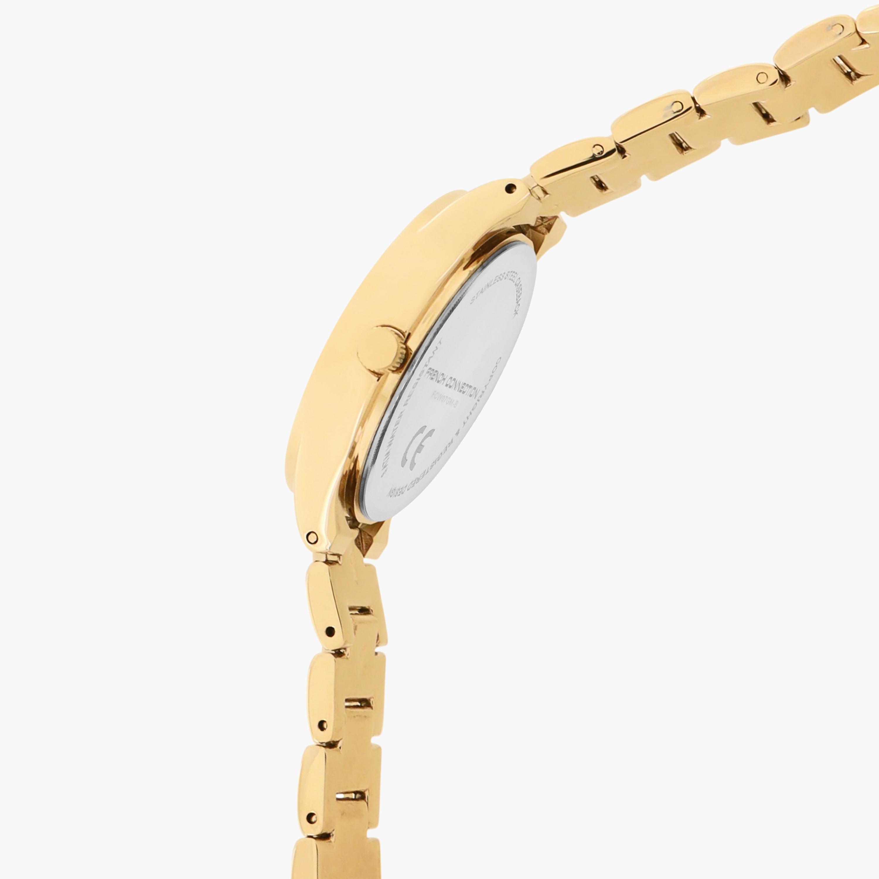 فرينش كونيكشن- ساعة نسائية تناظرية سوار ستانلس ستيل لون ذهبي  34 مم | FCW07GM-B-women-watchesandjewellery-watches-image-4