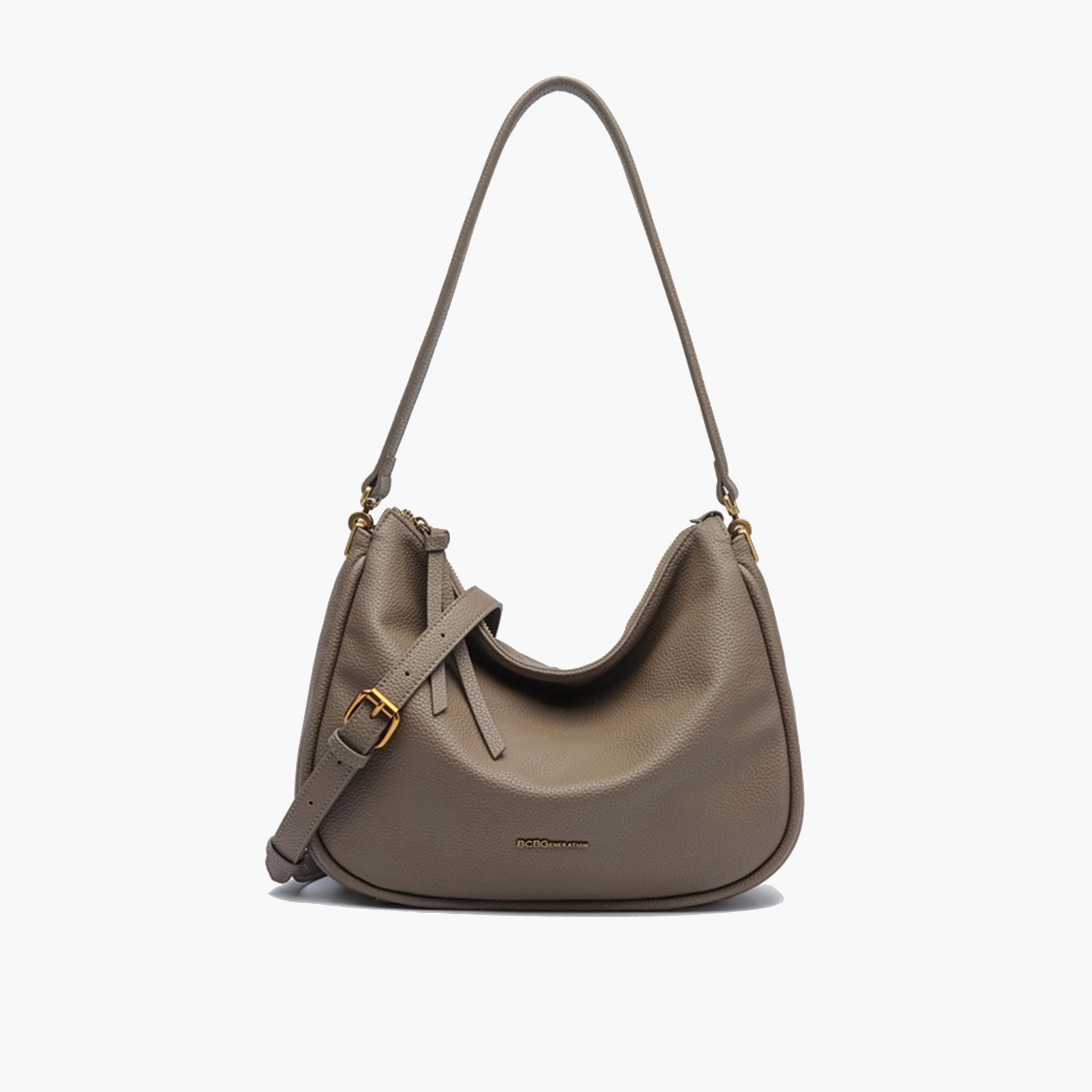 BCBG Textured Shoulder Bag with Zipper and Detachable Strap | 32 x 23.5 x 10.5 cm-women-bagsandwallets-handbags-image-5